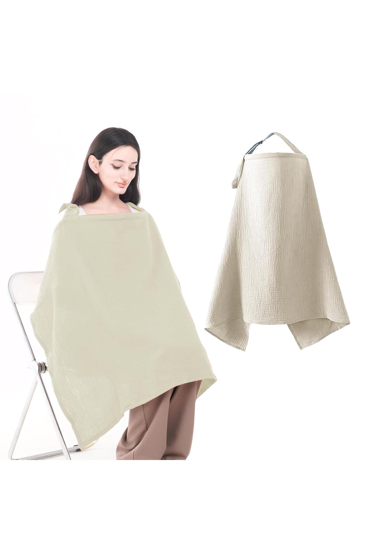 TEGA 2 Katlı Balenli Emzirme Örtüsü 70x100 cm | %100 Pamuk Müslin | Nefes Alan Kumaş fotoğrafı 2 (önizleme)