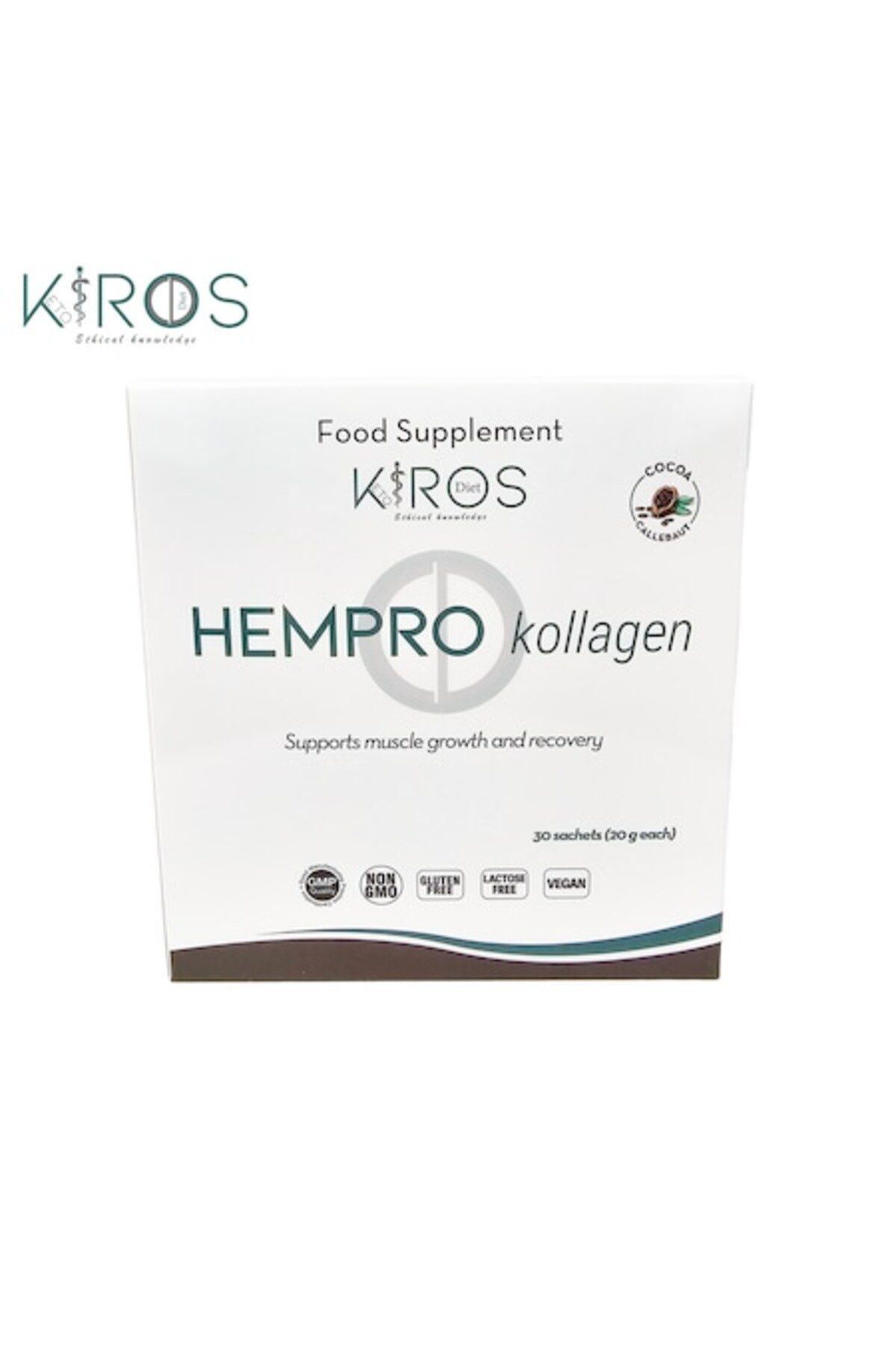 Kiros Diet Kiros Hempro Kollagen – Supliment Proteic Vegan Pentru Sinteza Colagenului, Masa Musculară Și Elasticitatea Pielii - One Size