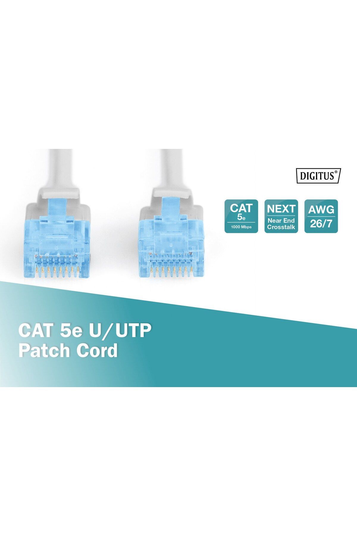Digitus-Patch Cord CAT 5e, UTP, RJ-45, 3m, Gri 4