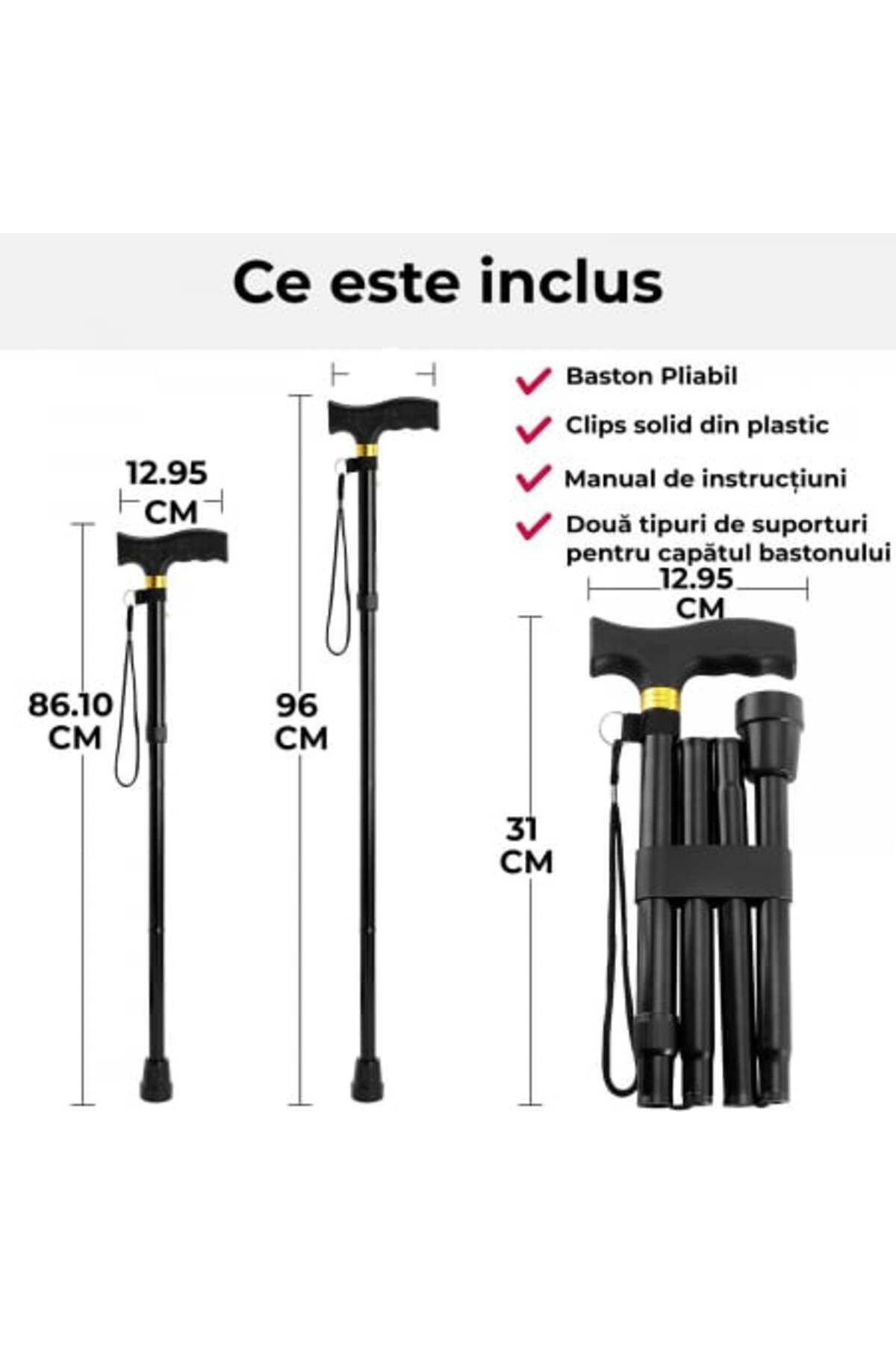 DAR-Foldable telescopic support stick with flashlight and stabilizing pivots 6