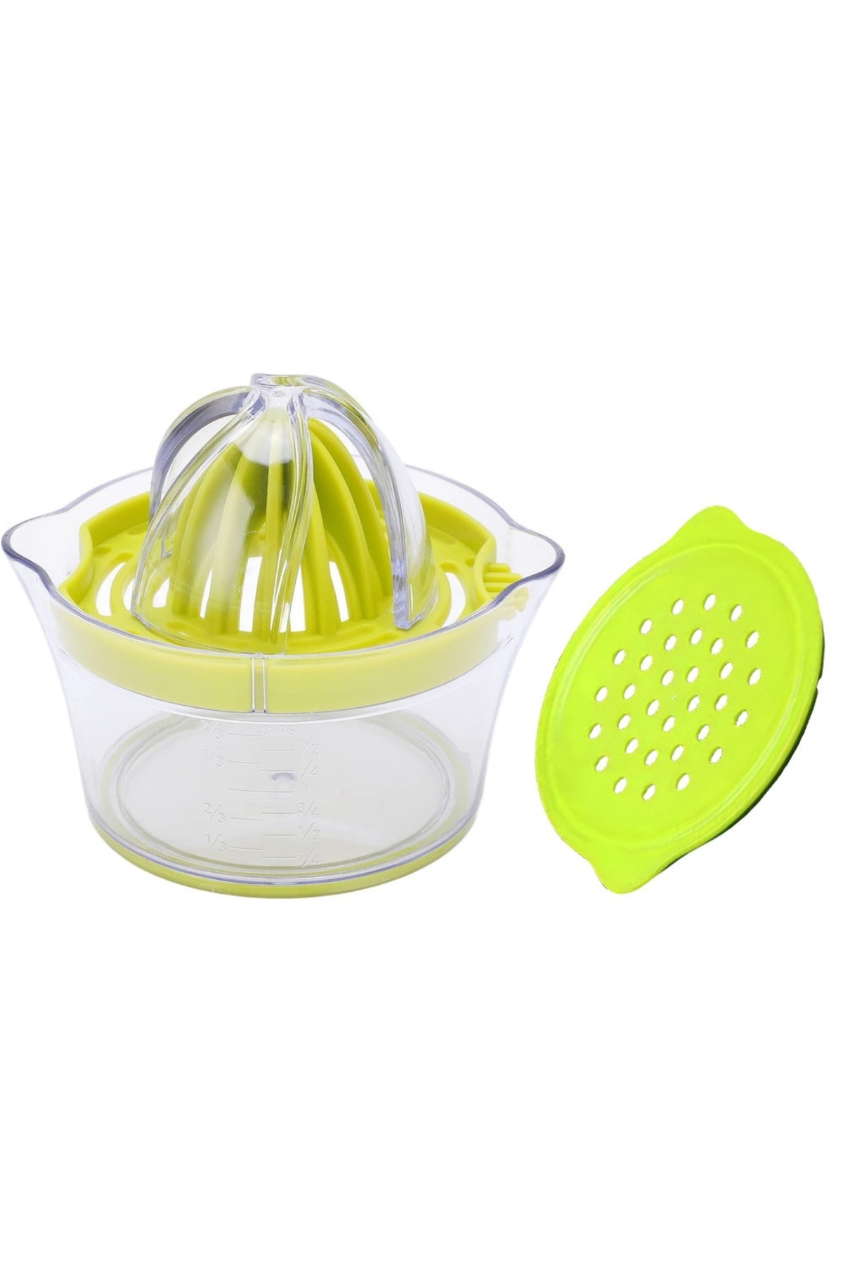 divendi-ro-Manual citrus juicer, plastic, transparent container with 400ml capacity and pit sieve, green 13