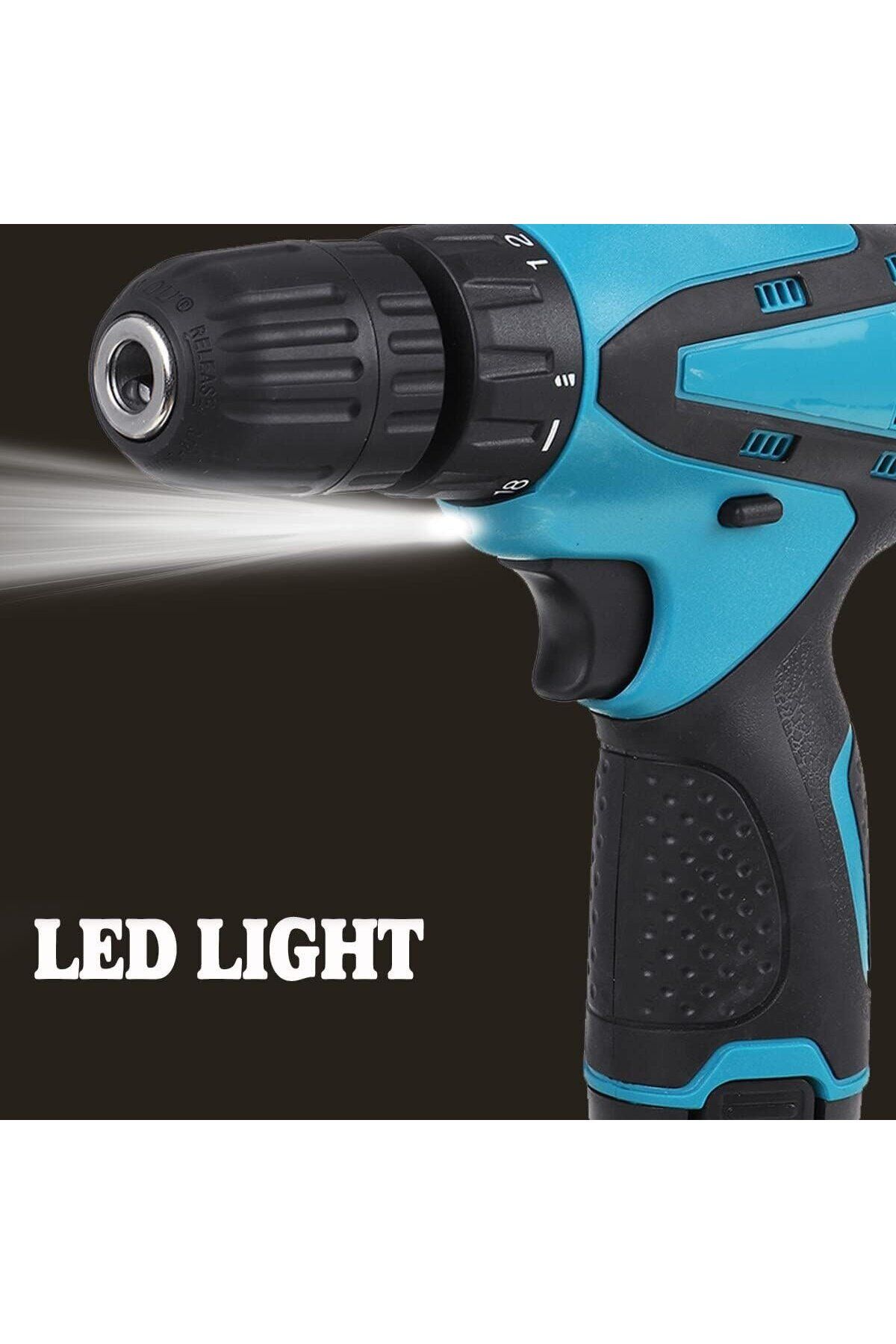 divendi-ro-Set șurubelnițe electrice fără fir, 2 baterii, 12V, 24 de accesorii incluse, 2 viteze, albastru 7