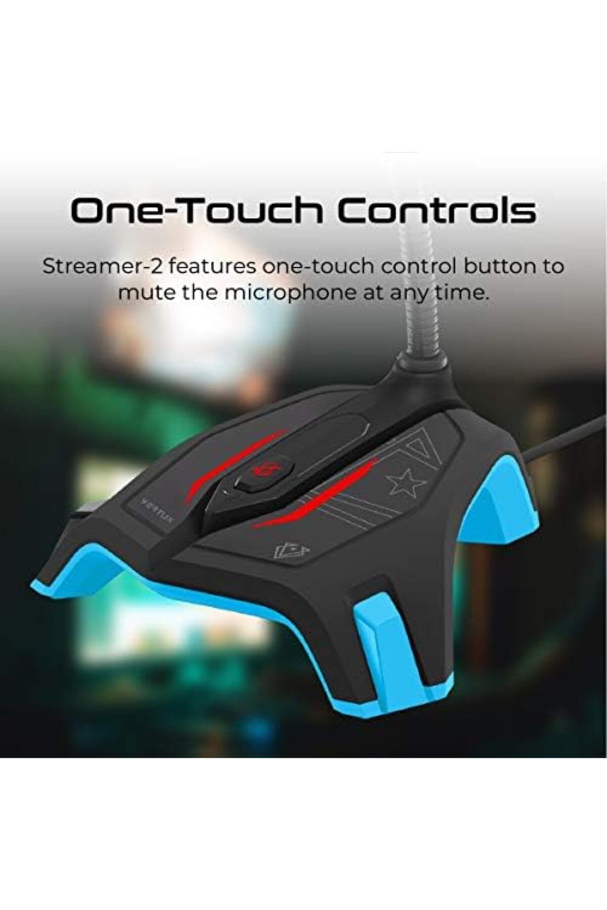 VERTUX-Usb Gaming Microphone, Plug And Play Usb Omnidirectional Condenser Desktop Mic With Mute Key, 2