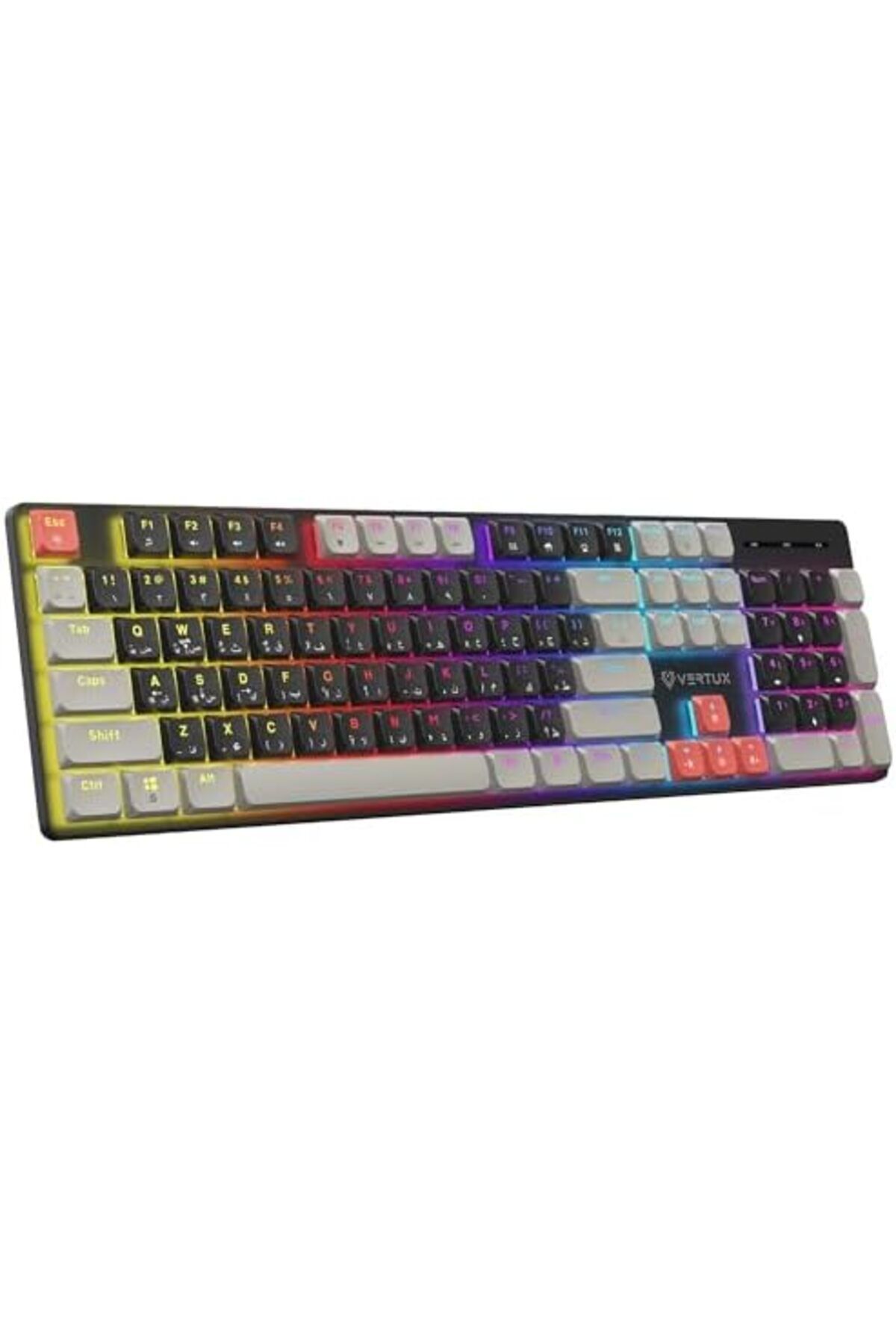 VERTUX-Full-Size Mechanical Keyboard for Gamers With 17 LED Rainbow Modes, Low-Profile Dust-Proof Ke 2