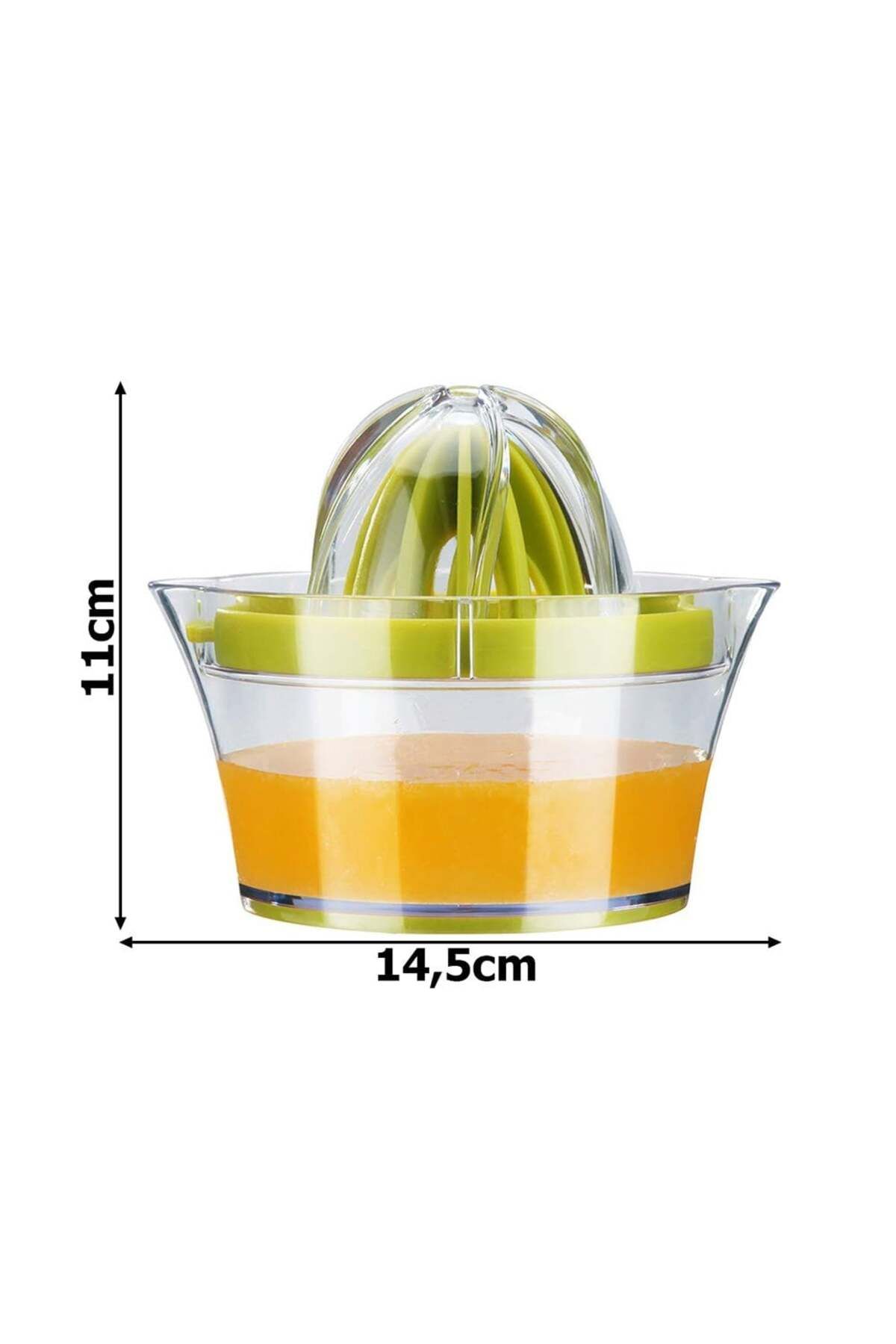 divendi-ro-Manual citrus juicer, plastic, transparent container with 400ml capacity and pit sieve, green 14