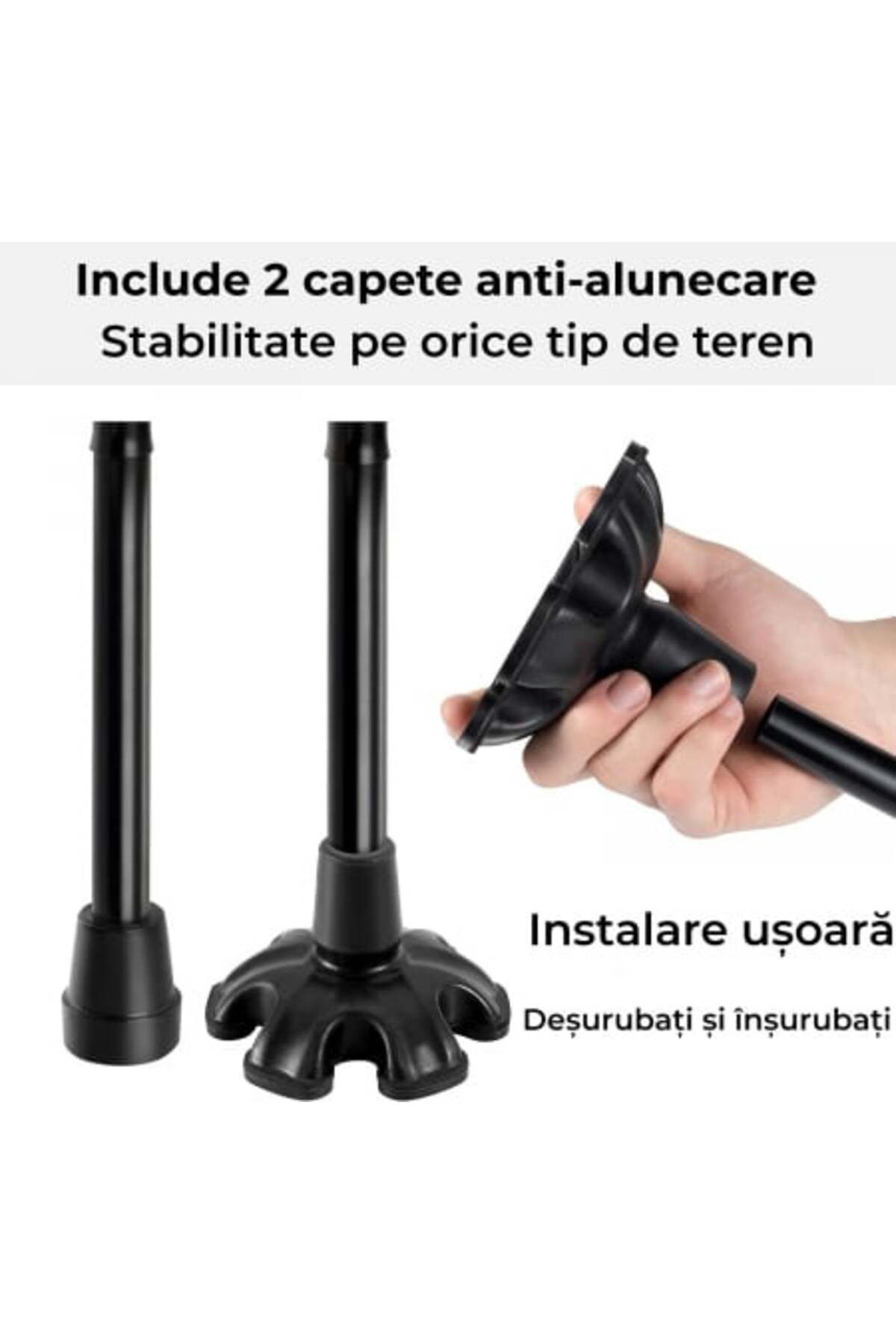 DAR-Foldable telescopic support stick with flashlight and stabilizing pivots 5