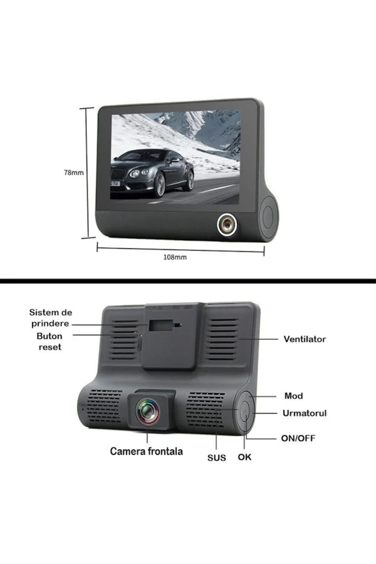 DAR-Dual Car Camera Full HD 1080p with 4.0" Screen, 3-Way Recording, G-Sensor and Loop Recording 4