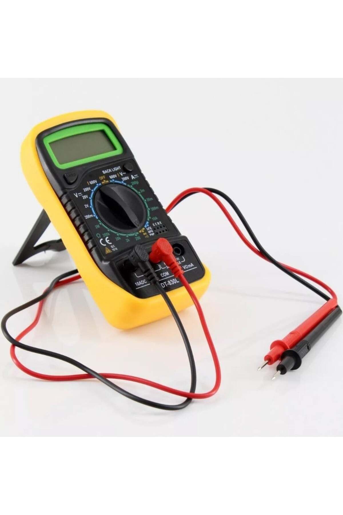 divendi-ro-DT-830L AC/DC Digital Multimeter, AC/DC, with LCD display, black with yellow 3