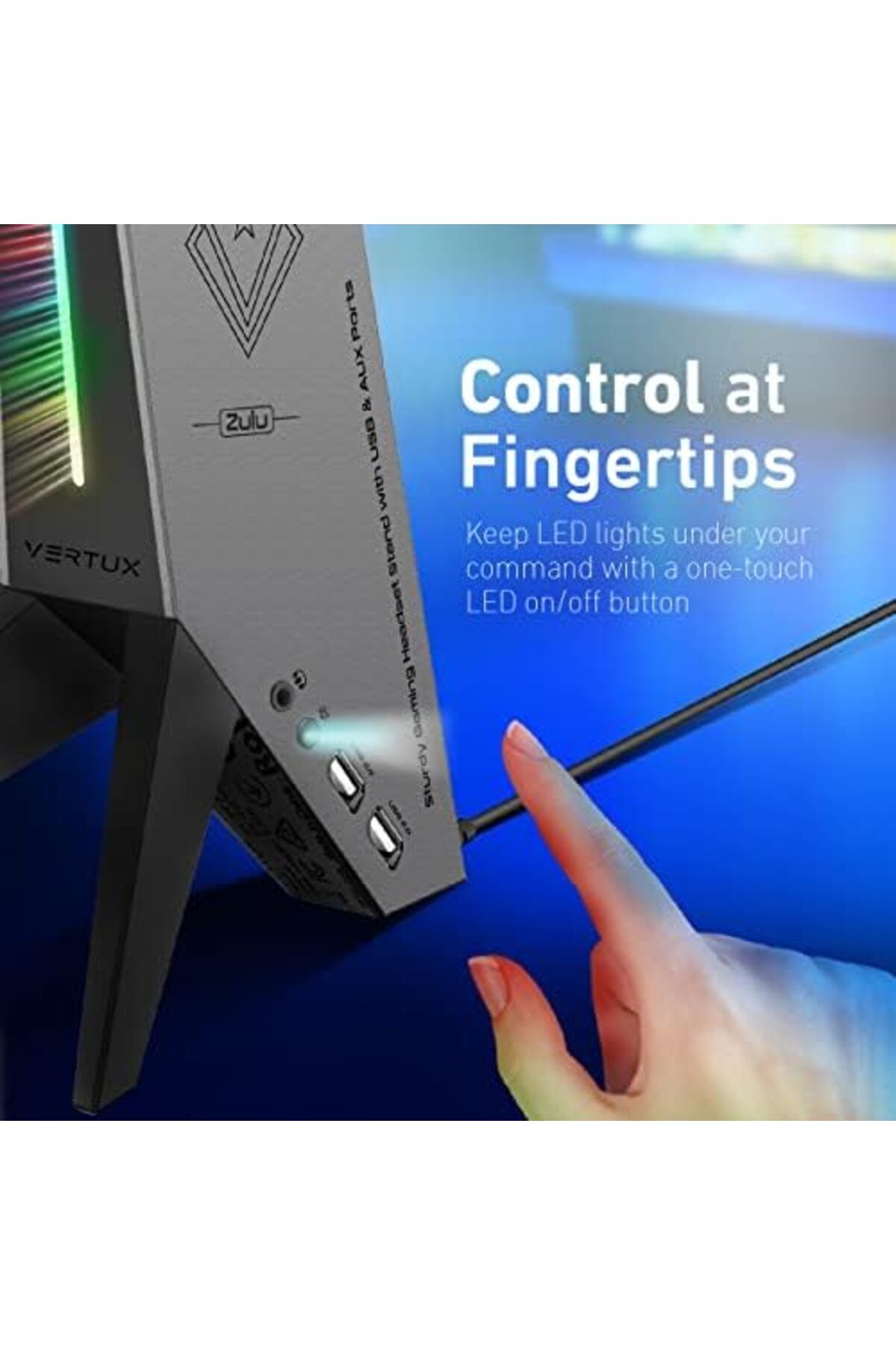 VERTUX-Multi-Function Hub with Headphone Stand 5