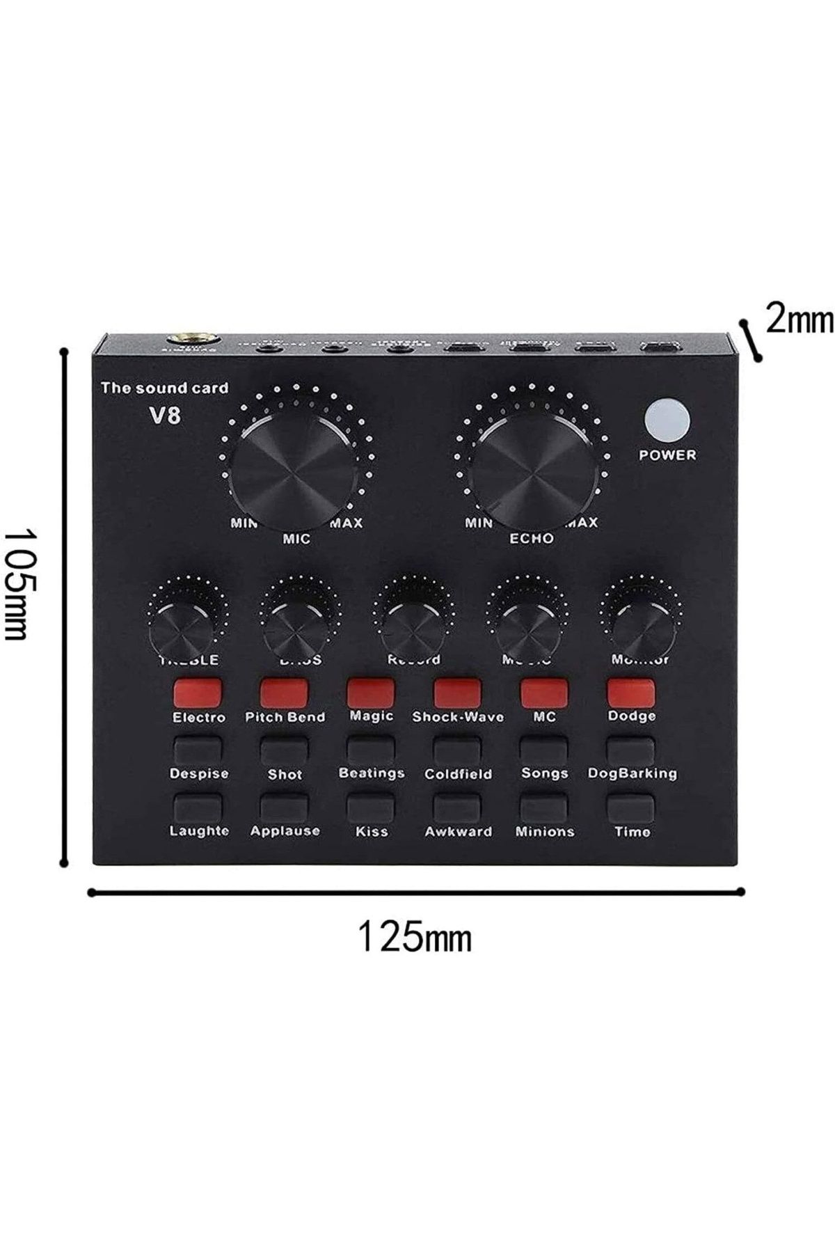 divendi-ro-V8 multifunctional sound card, with bluetooth, 12 sound effects, Micro USB, 6 modes, black 9