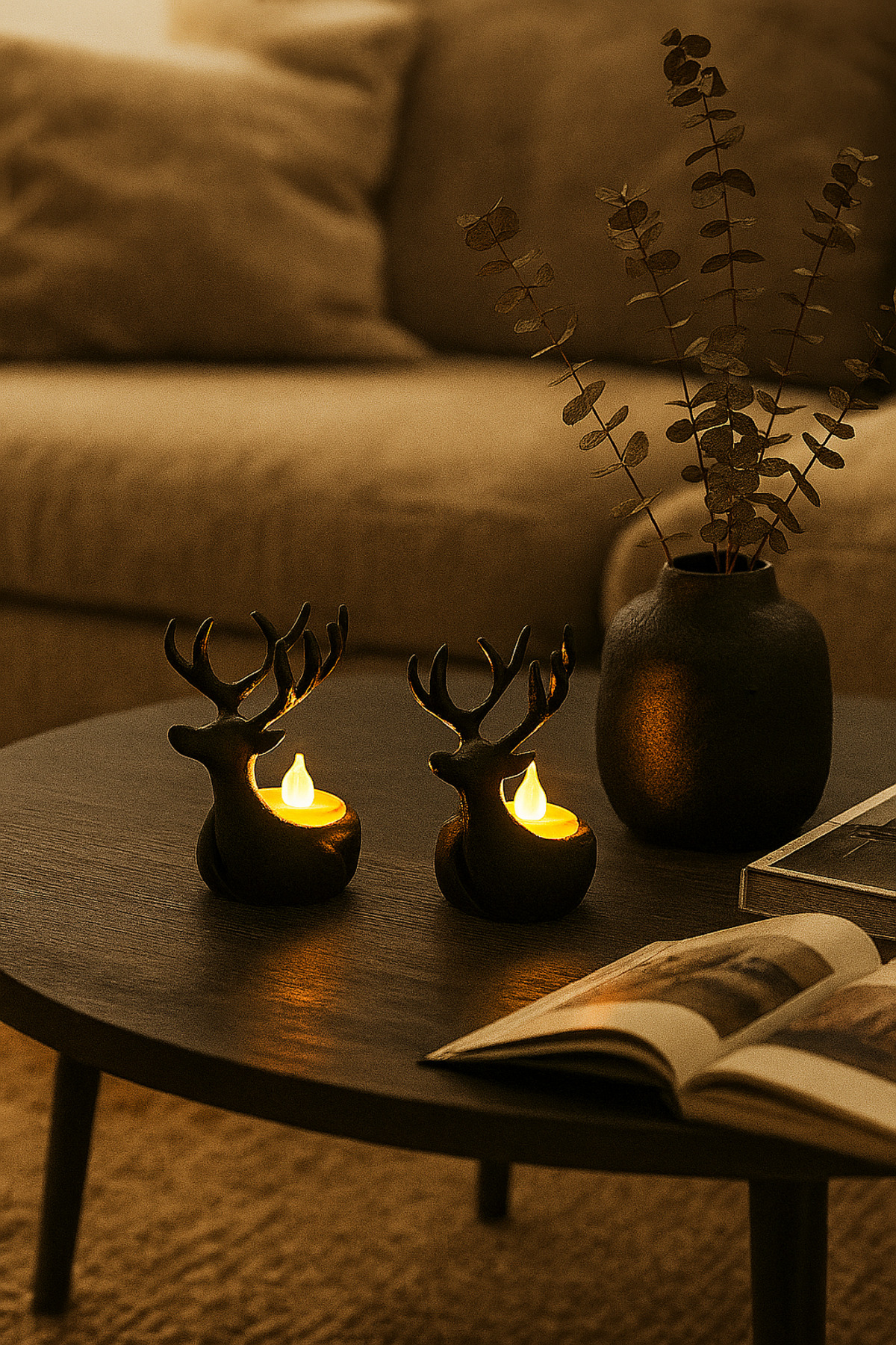 DEER GLITTER candle holder 2-piece decor object and accessory
