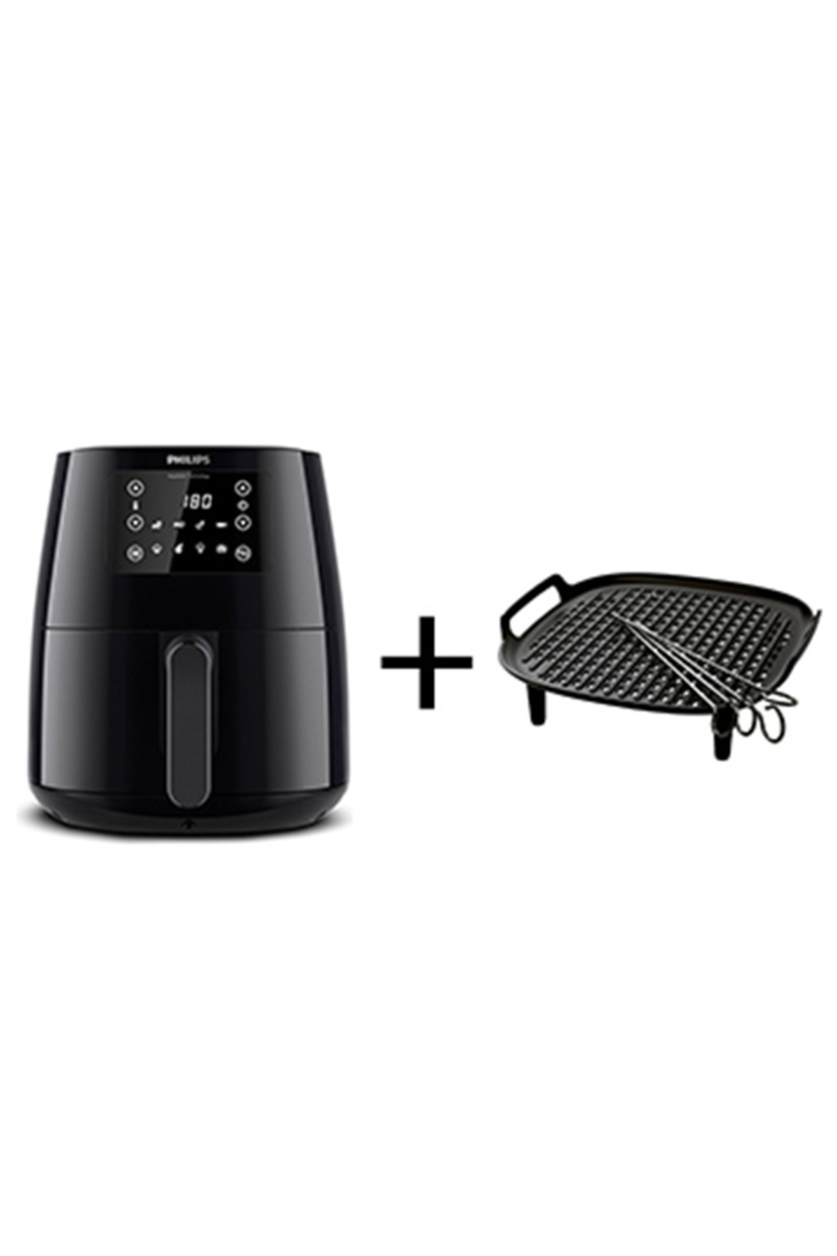 Philips HD9243/90 3000 Serisi L Airfryer, 0.8kg, 4.1L + HD9926/00 Izgara Seti Hediyeli