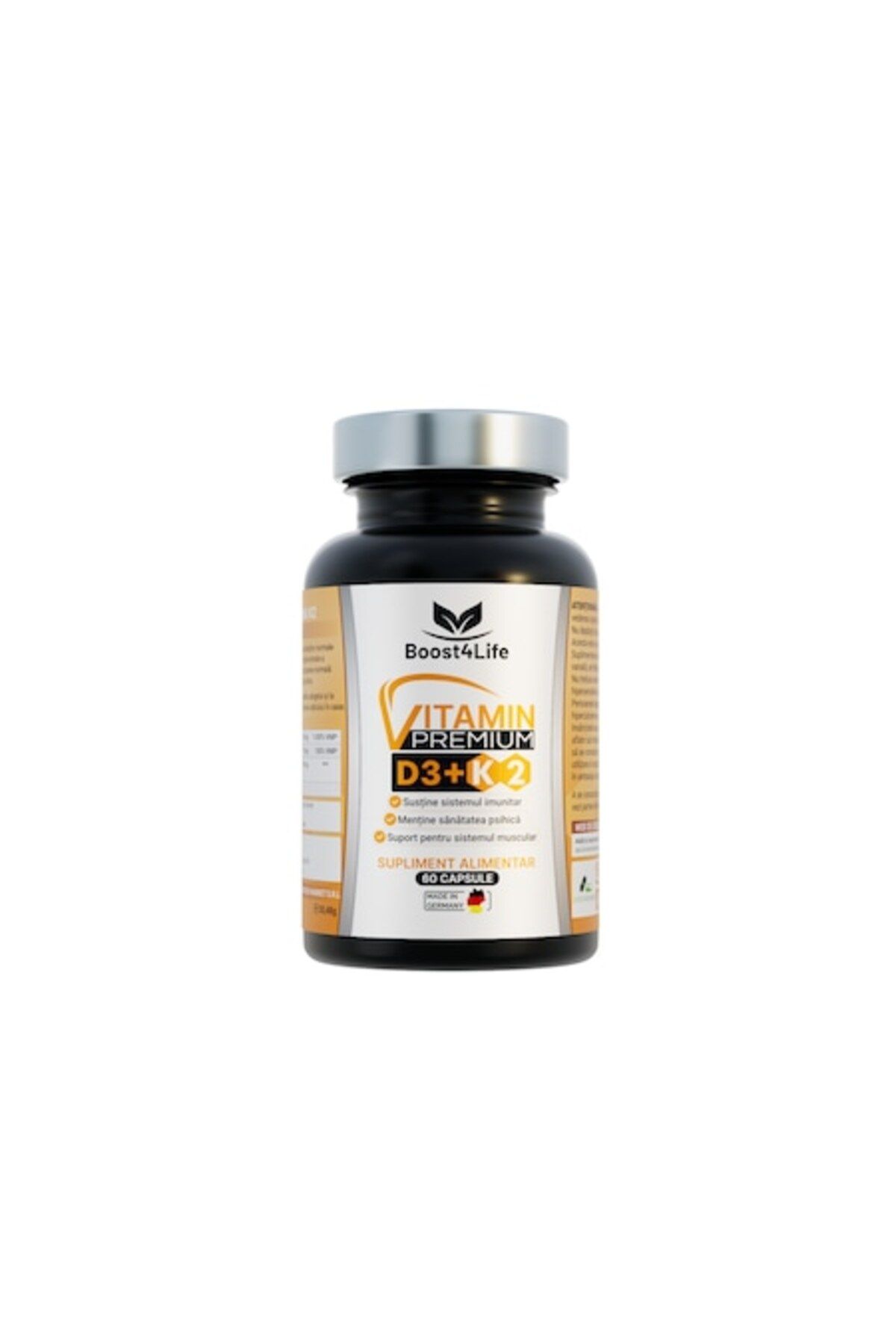 Boost4Life Vitamina Premium D3 K2, Greencaps, 60 Capsule Vegane, Capsule Moi, - One Size