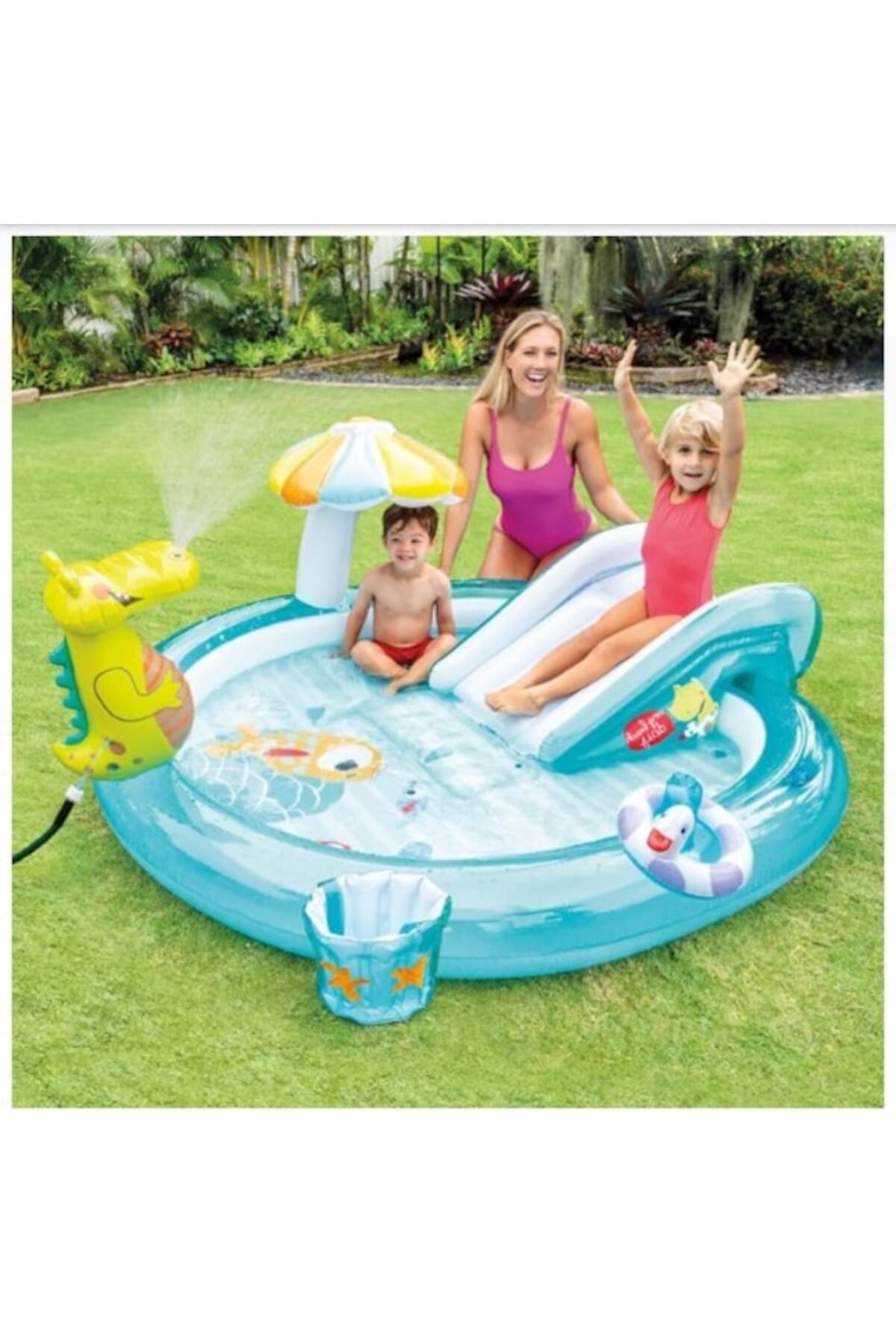 Intex-Inflatable Pool with Slide and Crocodile for Kids, INTEX, 2.00 x 1.70 x 0.85 m 3