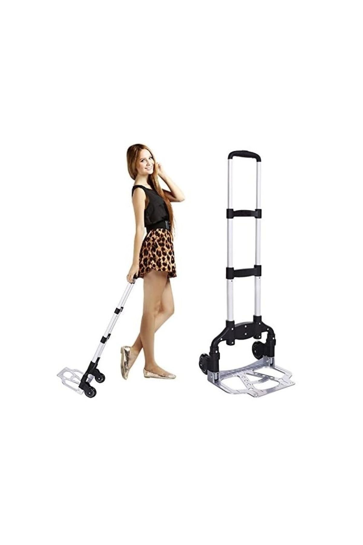 divendi-ro-Multifunctional foldable sledge, with platform and wheels, maximum 70kg, extendable handle 6