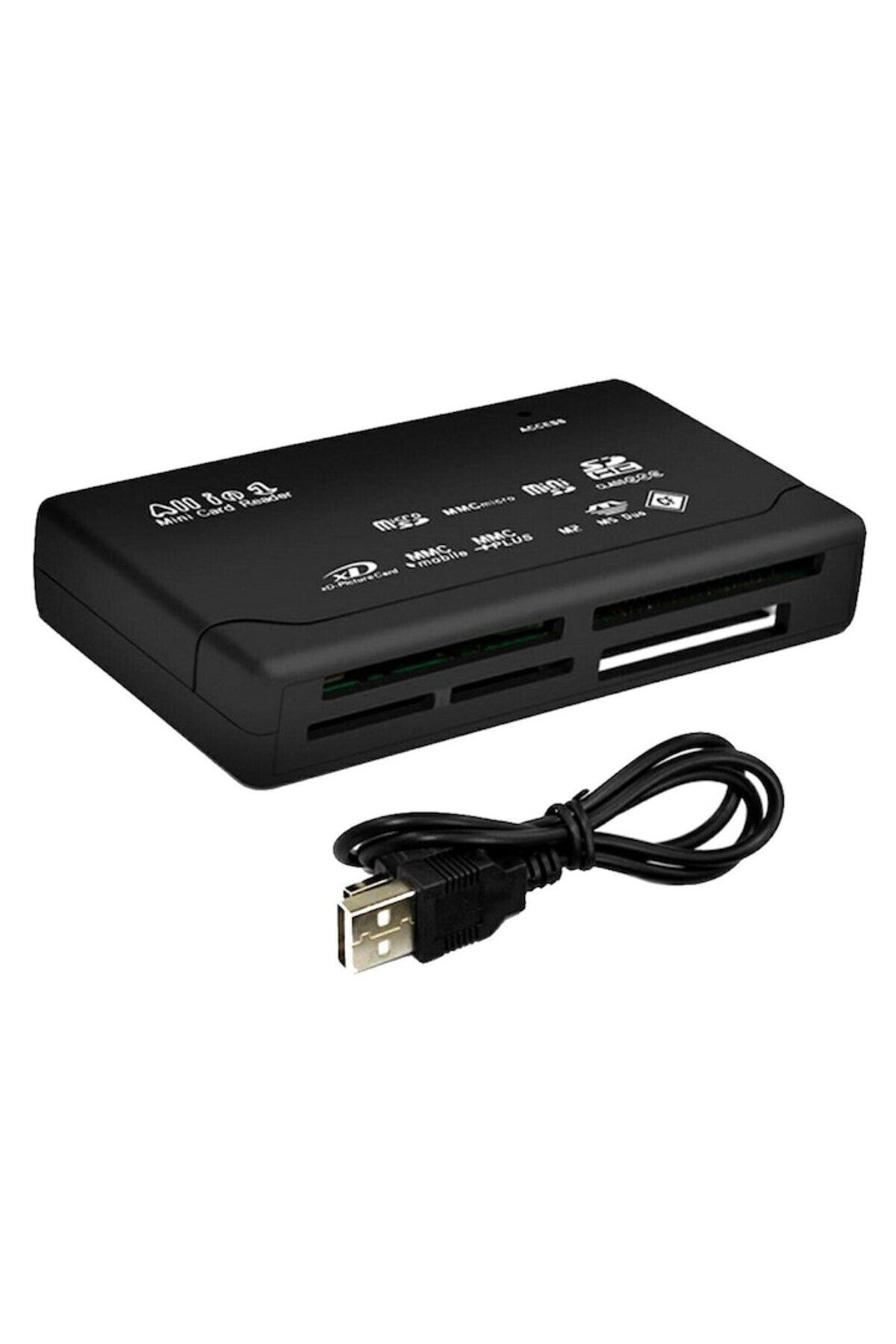 OEM-Cititor de carduri 6 în 1, USB 2.0, Plug and Play, cablu de alimentare, TF/SD/M2/CF/MS-Pro/XD, 7x2.5x1.5 cm, negru 3