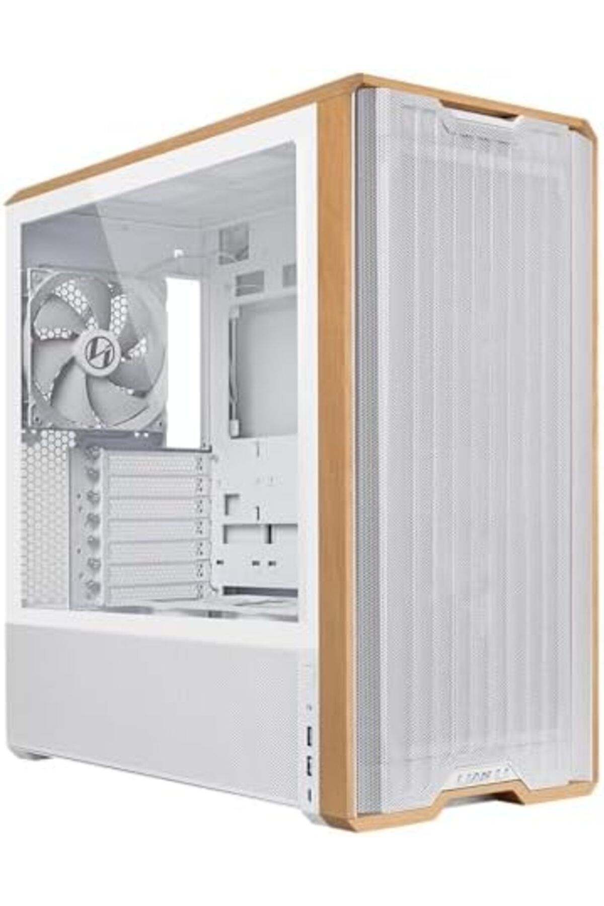Lian Li-LANCOOL 217 Genuine Walnut Wood Computer Case, Mid-Tower ATX PC Case with 5 Pre-Installed PW 2