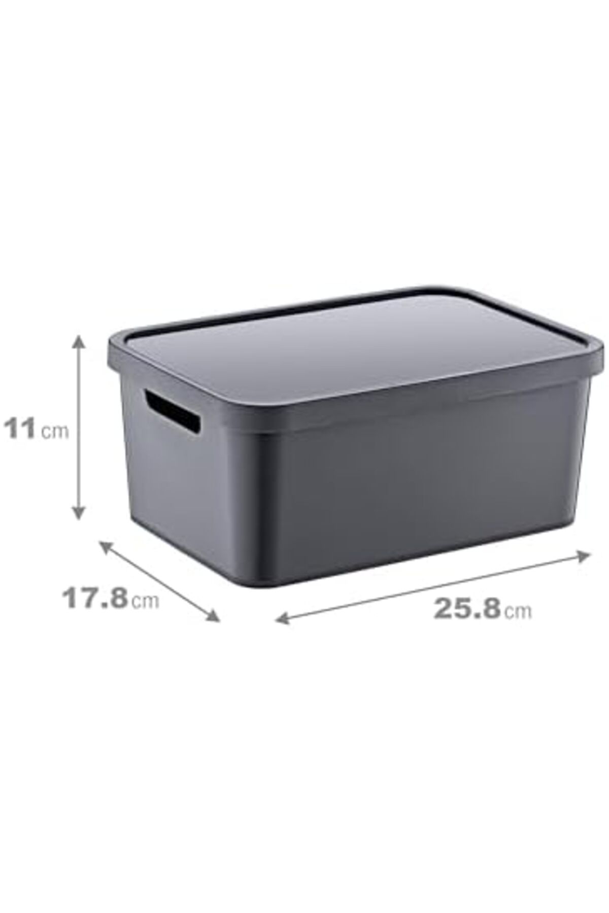 Mena Rise-Şirinshop Set of 4 Stafi Multi-Purpose Box with Lid Anthracite 4,5 Lt - Anthracite, Multi-Purpose Box 2