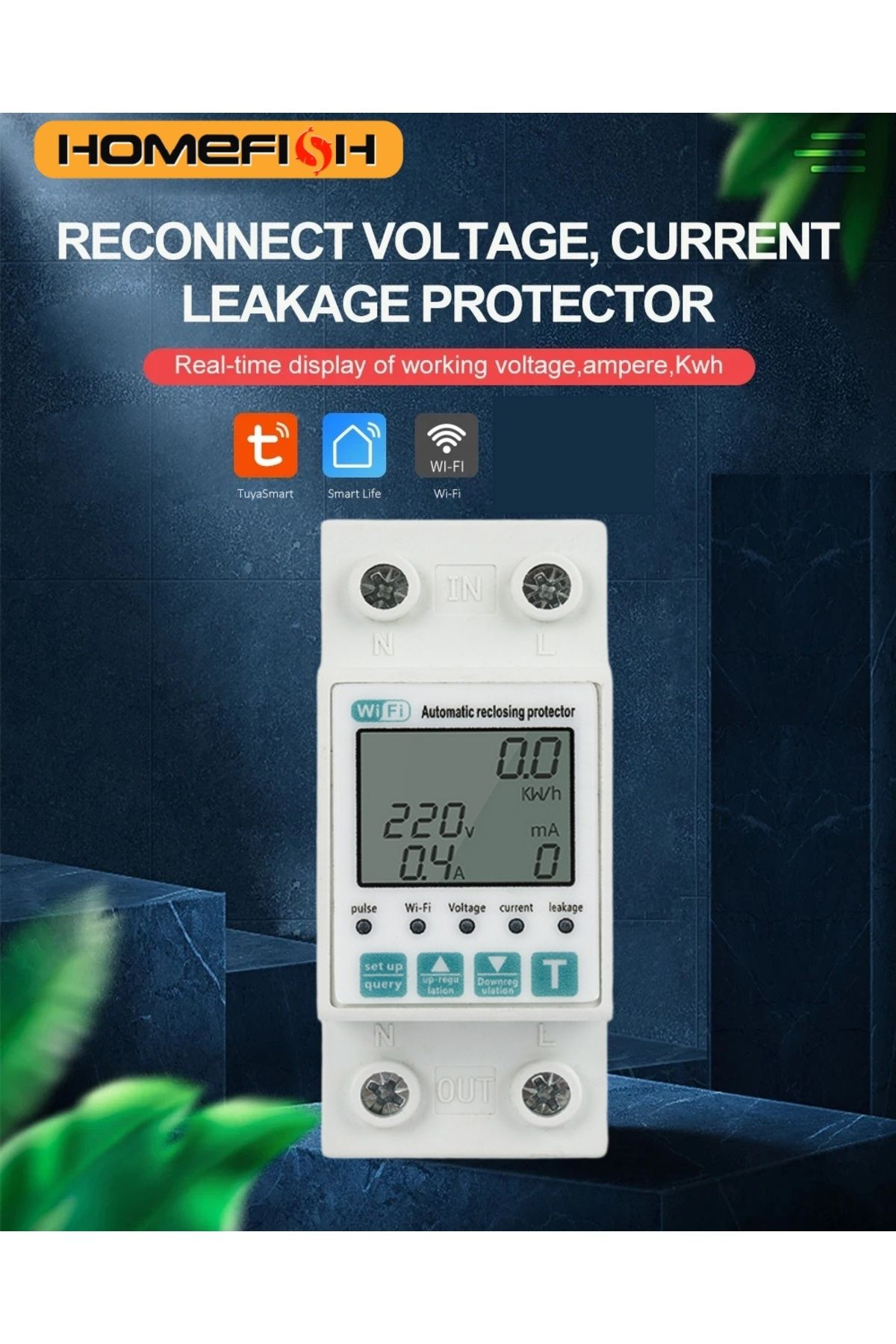 Choice-1-63A Reclosable smartlife TUYA WIFI Circuit breaker 63A 110V 220V Energy Meter Metering Timer with 1
