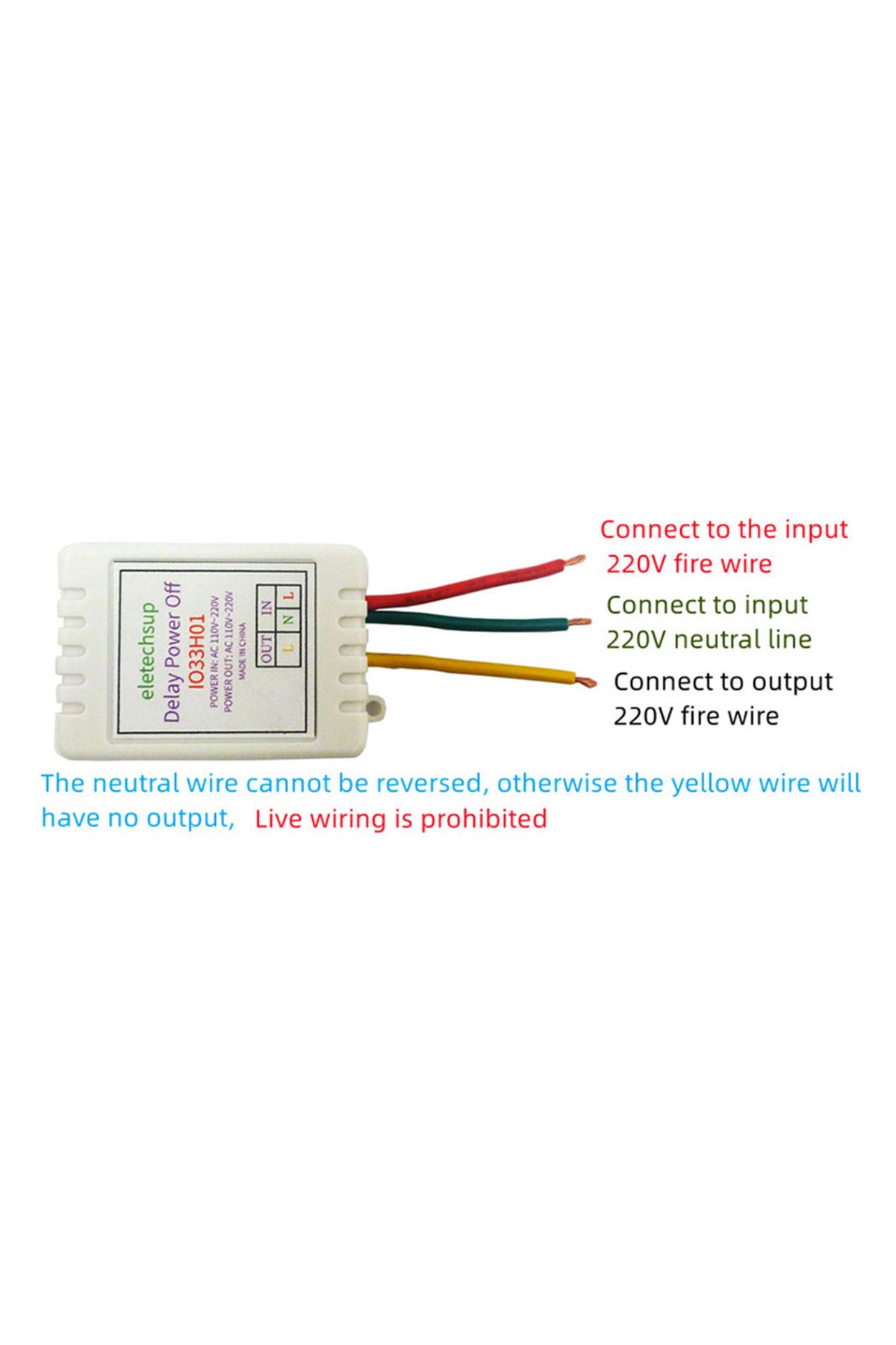 Choice-Without shell AC 110V 220V Timer Adjustable Disconnect Delay Controller 1-480Min Timer Power-ON Dela 5