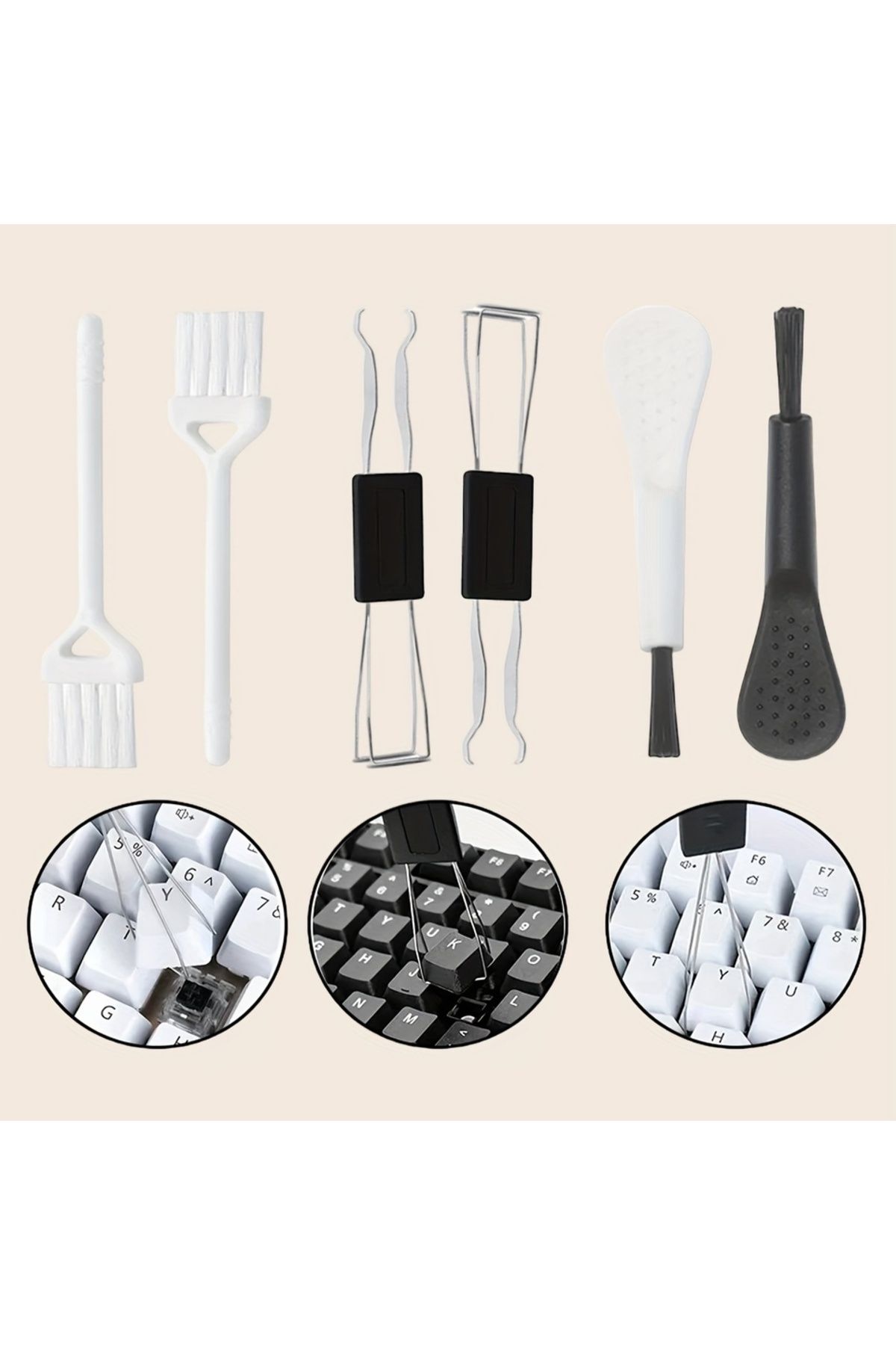 Choice-6Pcs Puller & Cleaner Mechanical Keyboard Key Cap Puller Universal Keycap Shaft Remover Key Cap Extr 1
