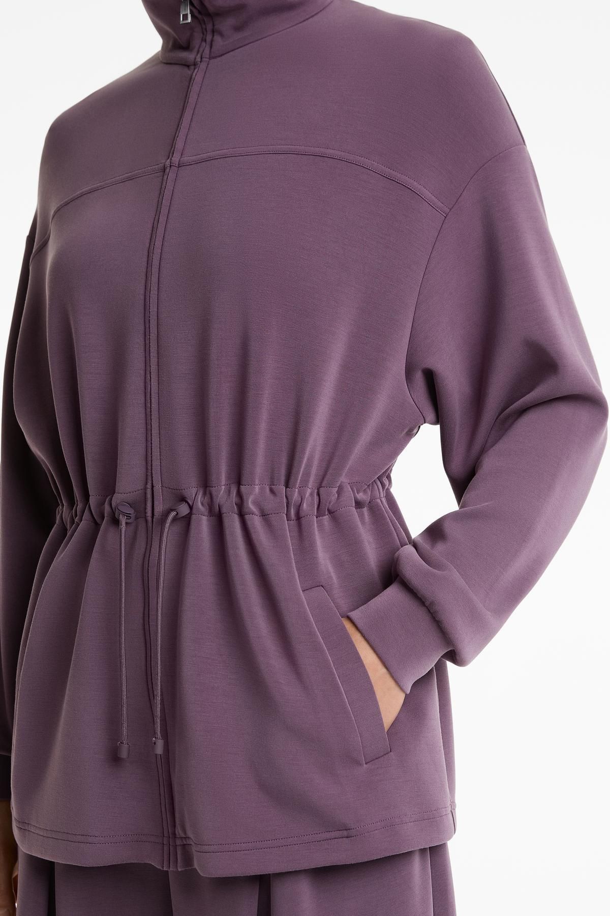 Oysho-Long jacket with soft-touch modal and pockets 4