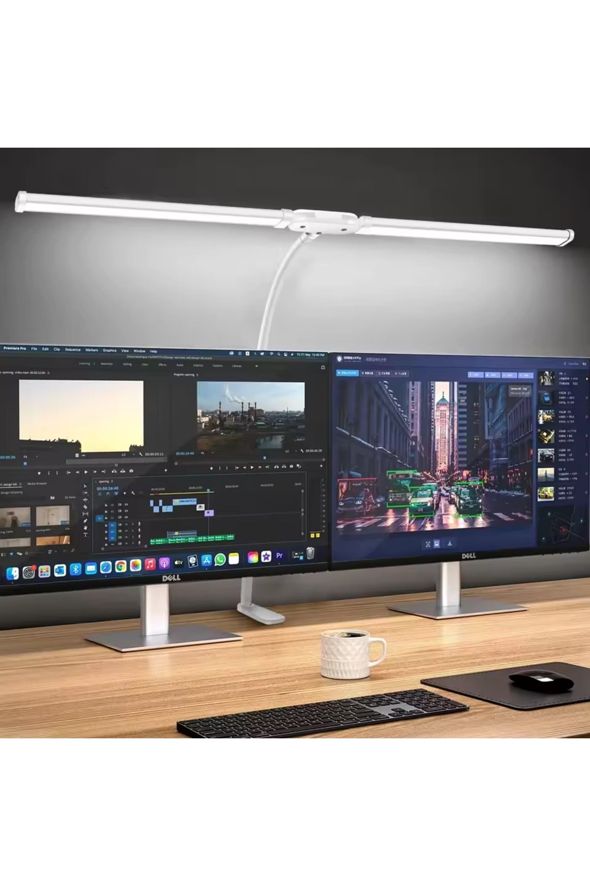 Choice-Double-Head White Home Office LED Desk Lamp Double Head Stepless Dimming Eye-Caring Reading Lights 3 1