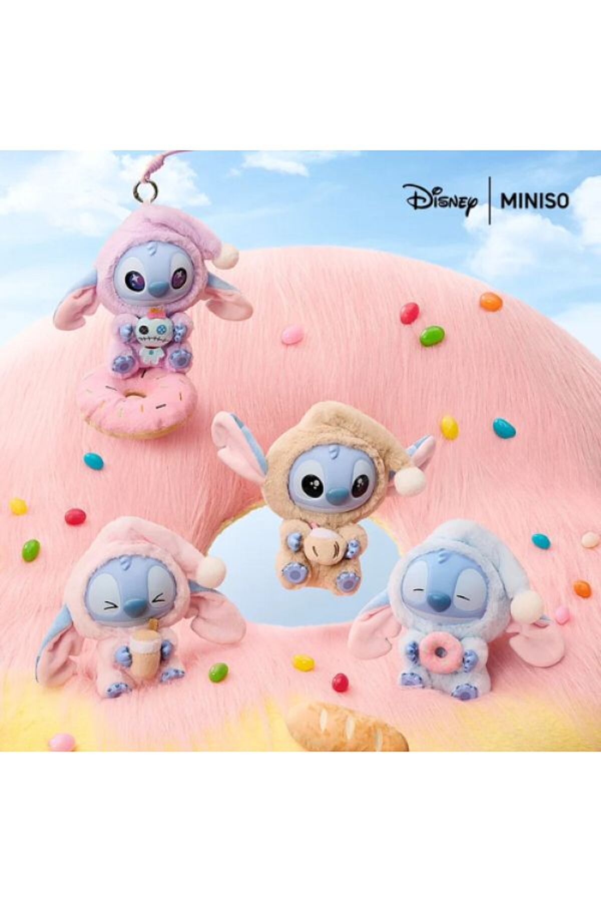 Stitch-Eat Something Before Sleep Plush Toy with Random Characters and Hanging Rope 8