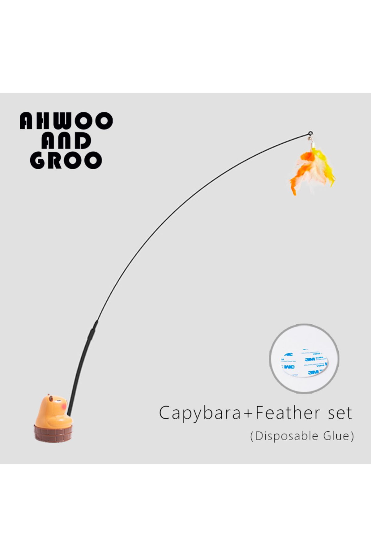 Choice-Glue Feather Simulation Capybara Cat Toys Funny Interactive Bird with Bell Cat Stick Toy for Kitten 1