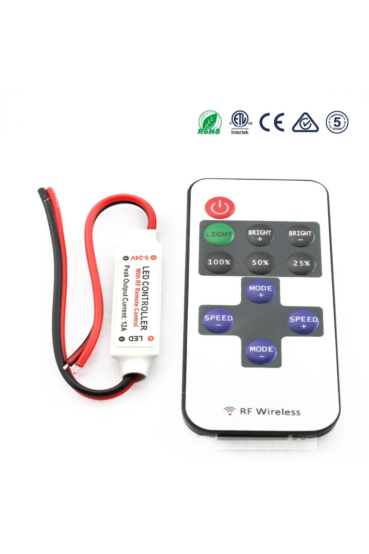 Choice-12V LED Strip Controller Mini Dimmer RF Wireless Remote 11key DC 5V 12V 24V Controller for LED St... 6