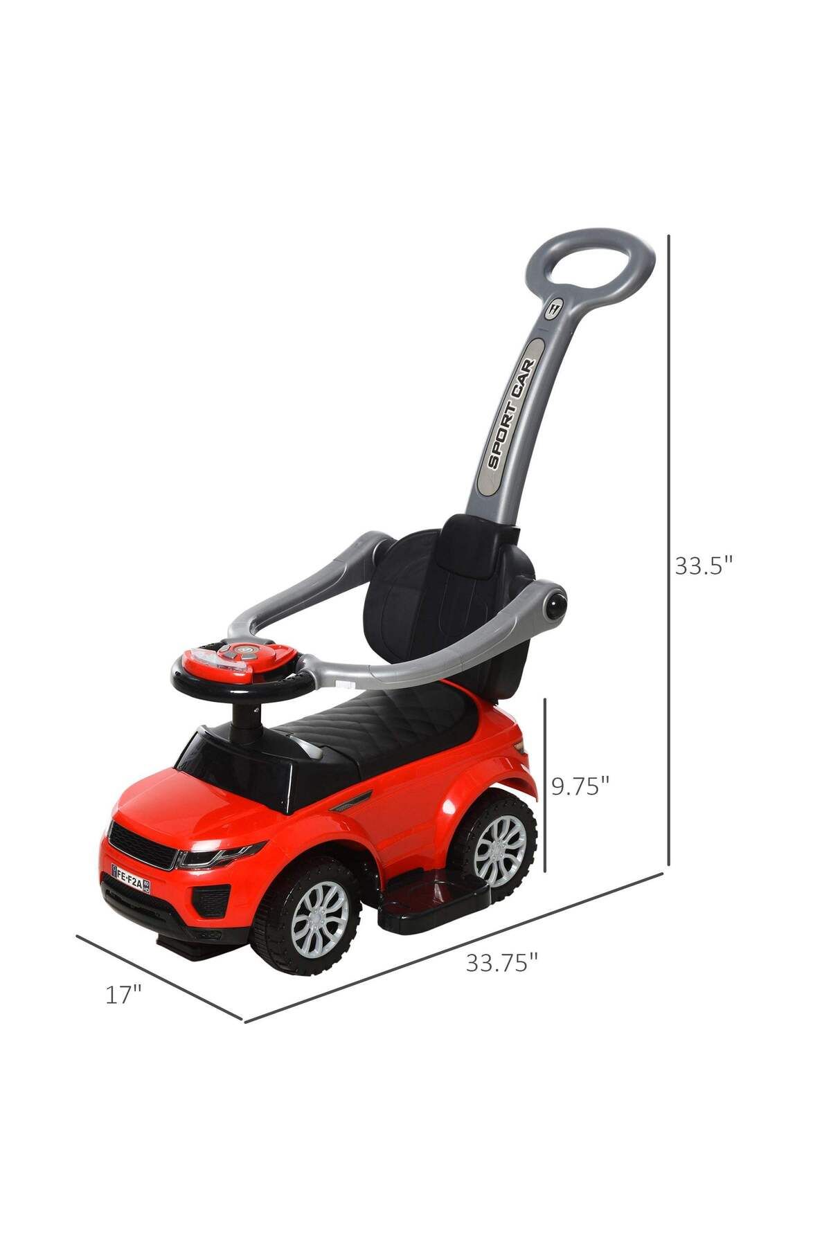 rexa-2-in-1 Push and Ride Stroller for Toddlers Secure Sliding Car 3