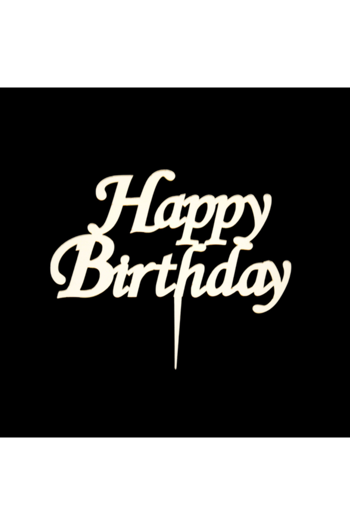 BatıDoğu Happy Birthday Altın Pleksi Pasta Süsü