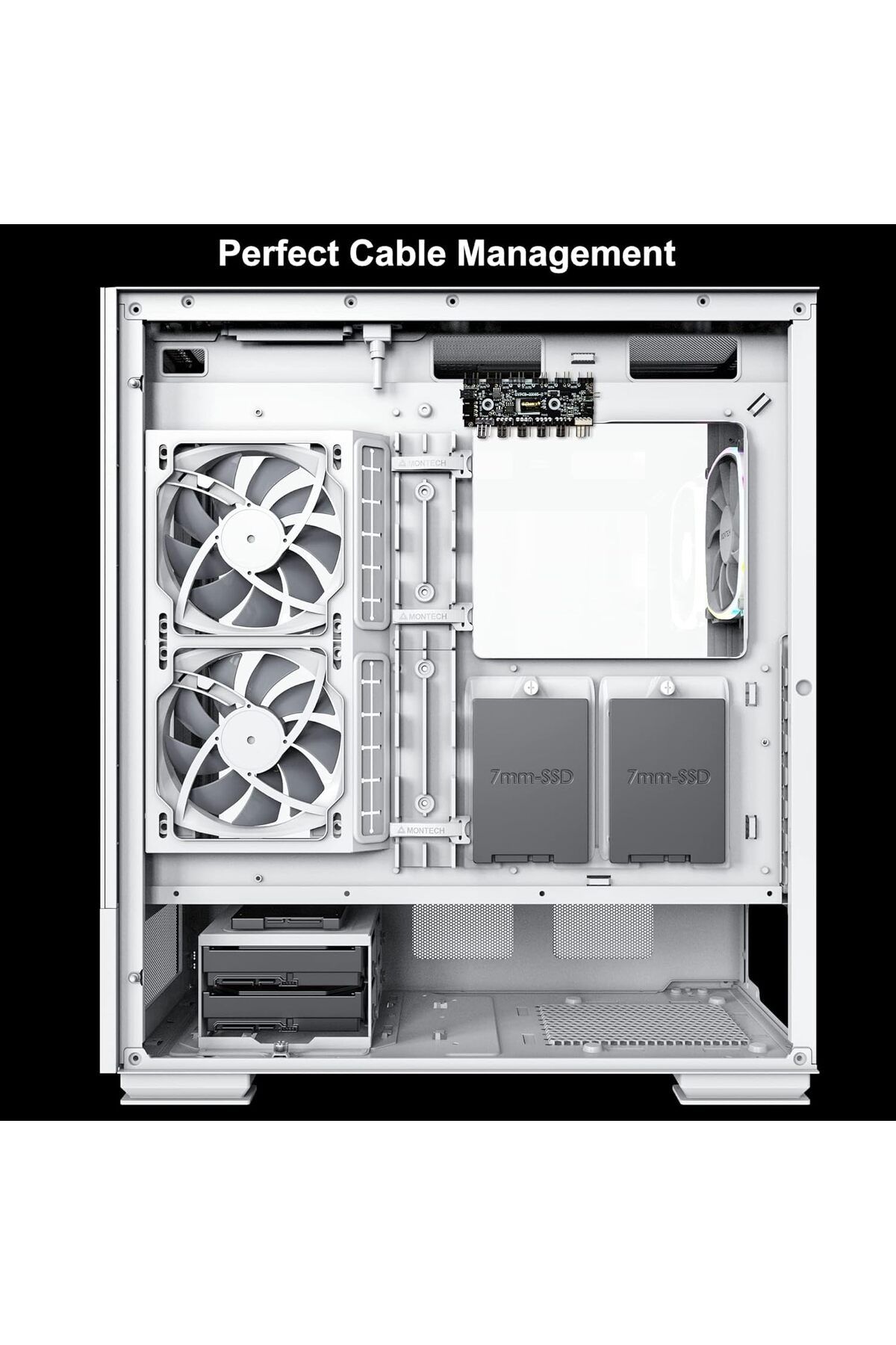 MONTECH-Sky Two, Dual Tempered Glass, 4X PWM ARGB Fans Pre-Installed, ATX Gaming Mid Tower Computer 6