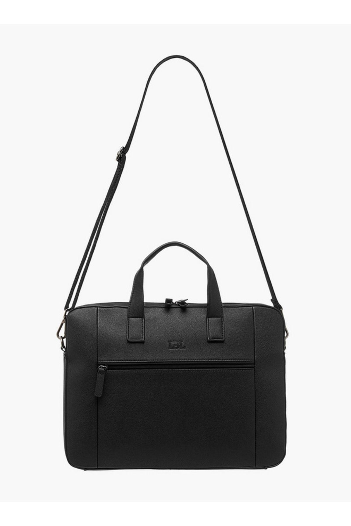 LBL by Shoexpress-Textured Laptop Bag with Detachable Strap and Zip Closure 2