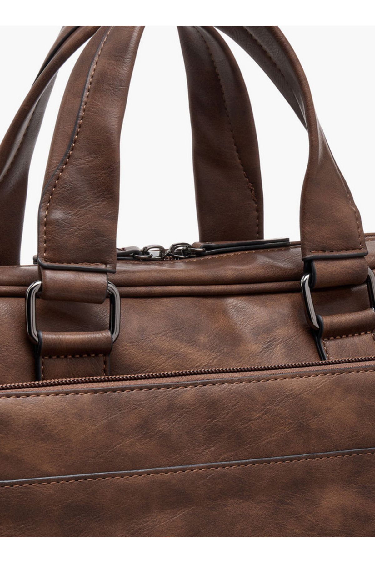 LBL by Shoexpress-Textured Laptop Bag with Detachable Strap and Zip Closure 4