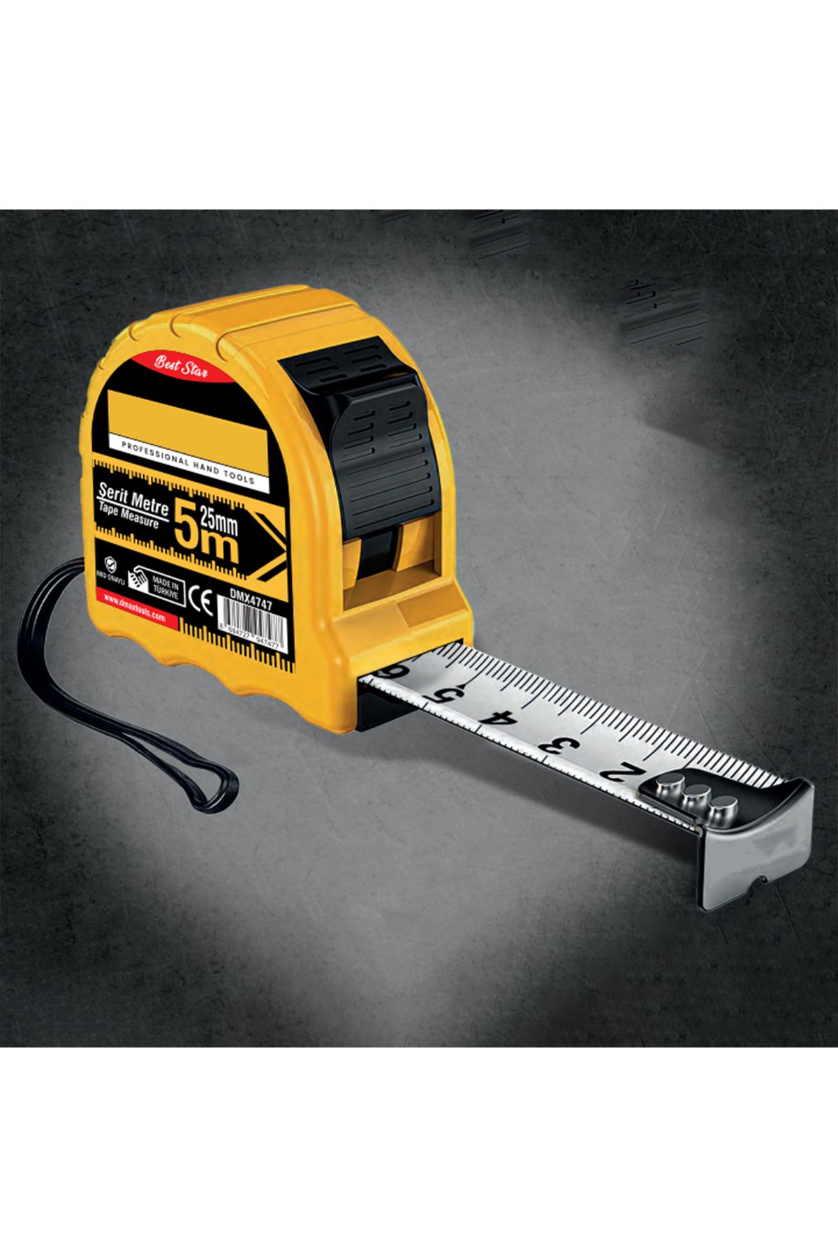 Badem10-Construction Site Tape Measure Shockproof Interlocking 5 Meters X 25 mm Auto Locking Tape Measure Measuring Tool 4