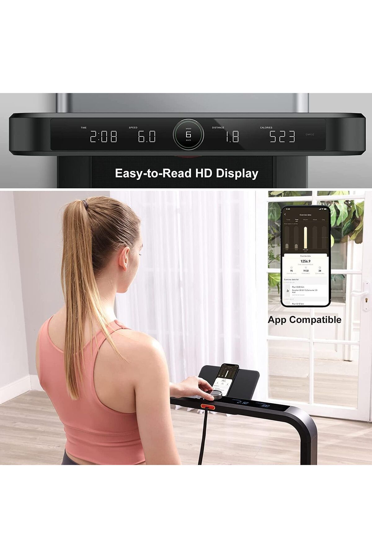 Kingsmith-Double Fold Running Walking Pad NFC Enabled Smart Sensors Integral Aluminum Alloy Frame 6