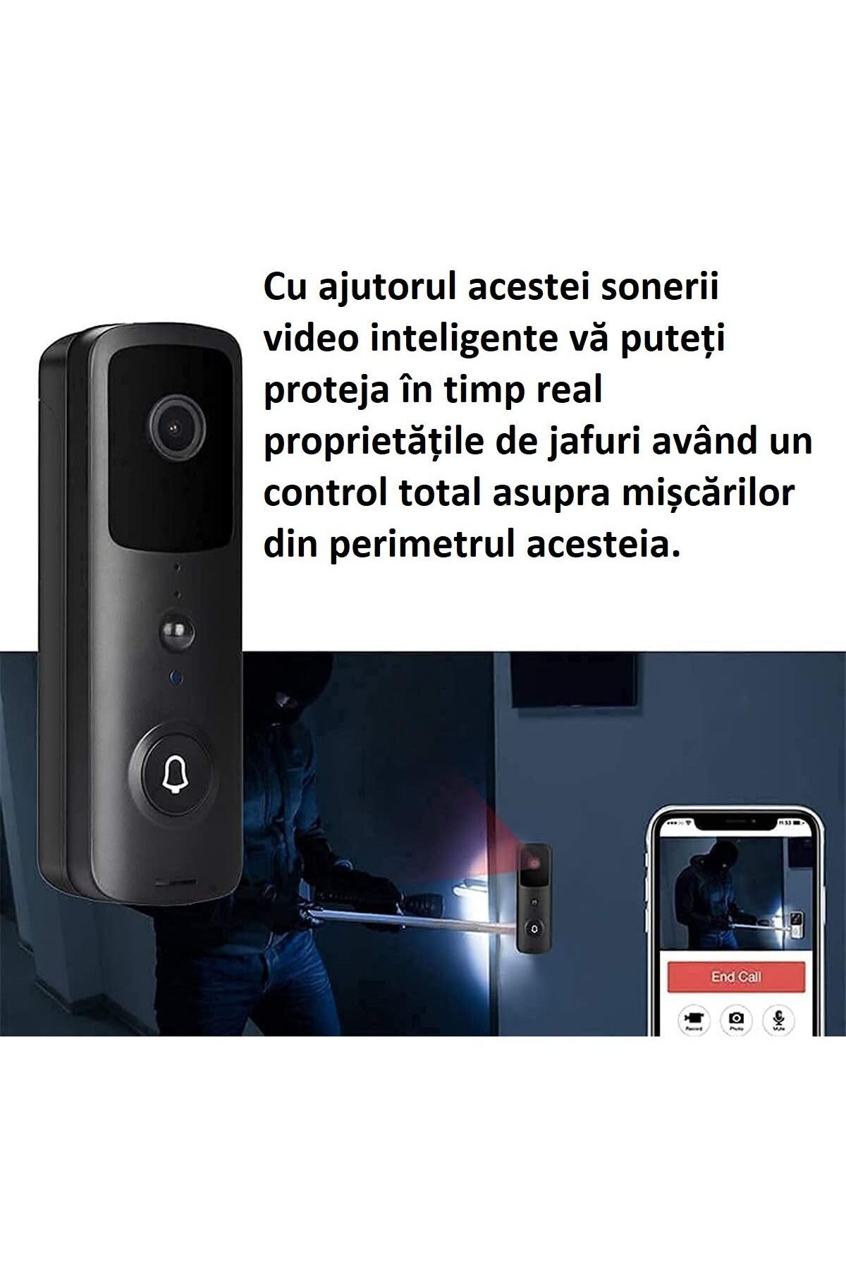 MOAWAVE-Smart Video Doorbell, Motion Detection, Built-in Microphone, Night Vision Function, Ios or Android, 2