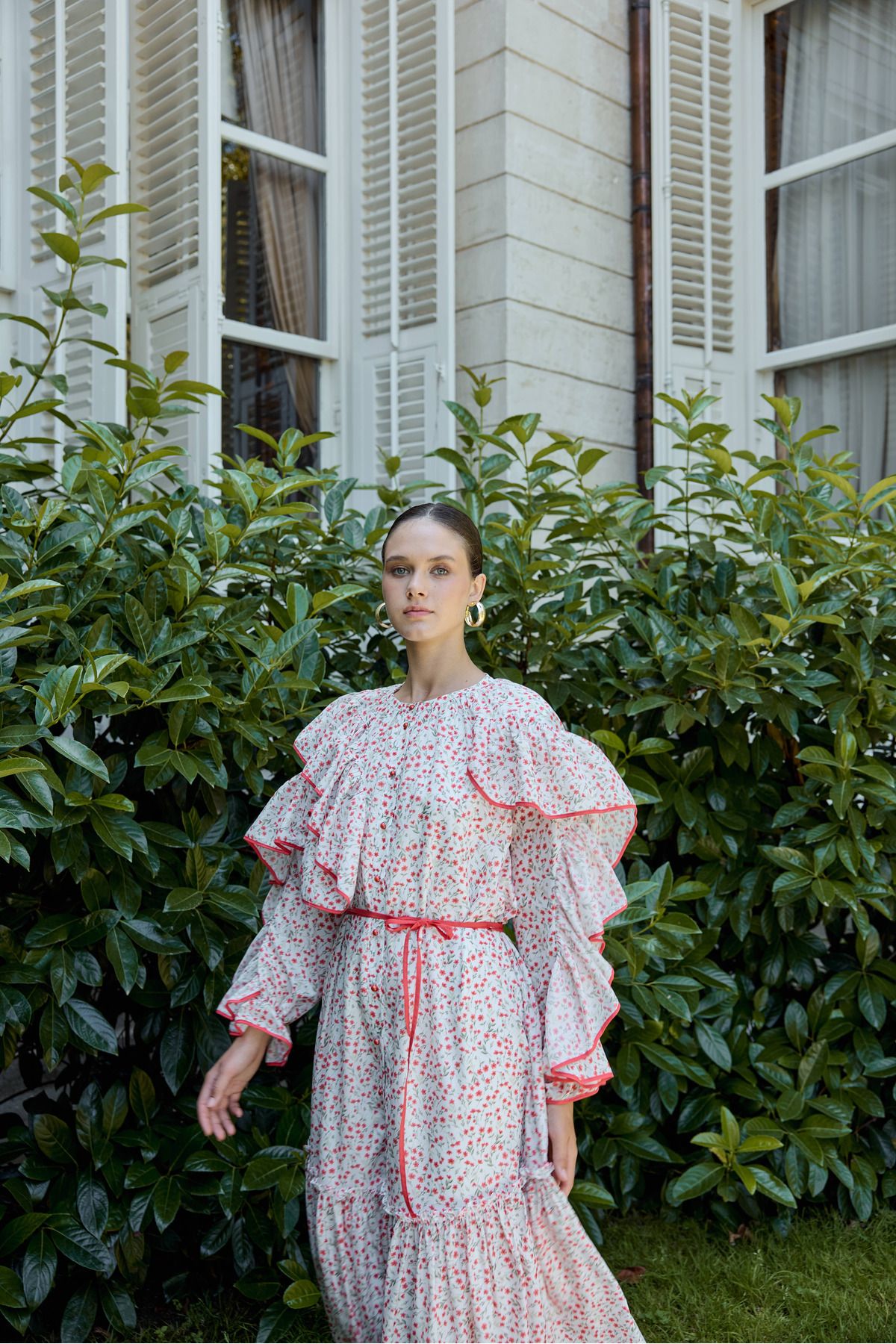 NUR KALAY COLLECTION-FLOWER PATTERNED DRESS 5