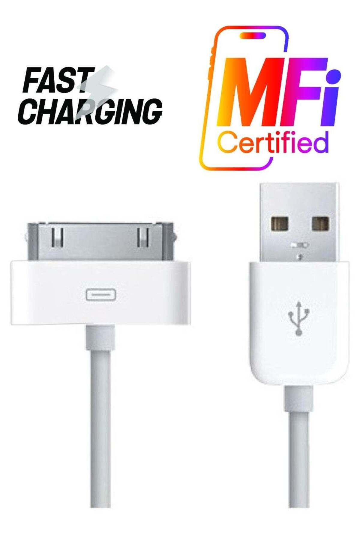 Generic-كابل شحن ومزامنة بيانات USB لأجهزة Apple iPad2/iPhone 4/4S/iPod Nano باللون الأبيض 1