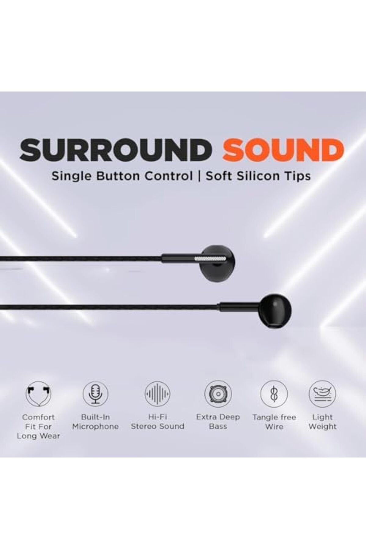 Generic-Wired Stereo Earphones with 3.5mm Plug - Hi-Fi Sound, Noise Isolation, Built-in Microphone, Nylon Br 4