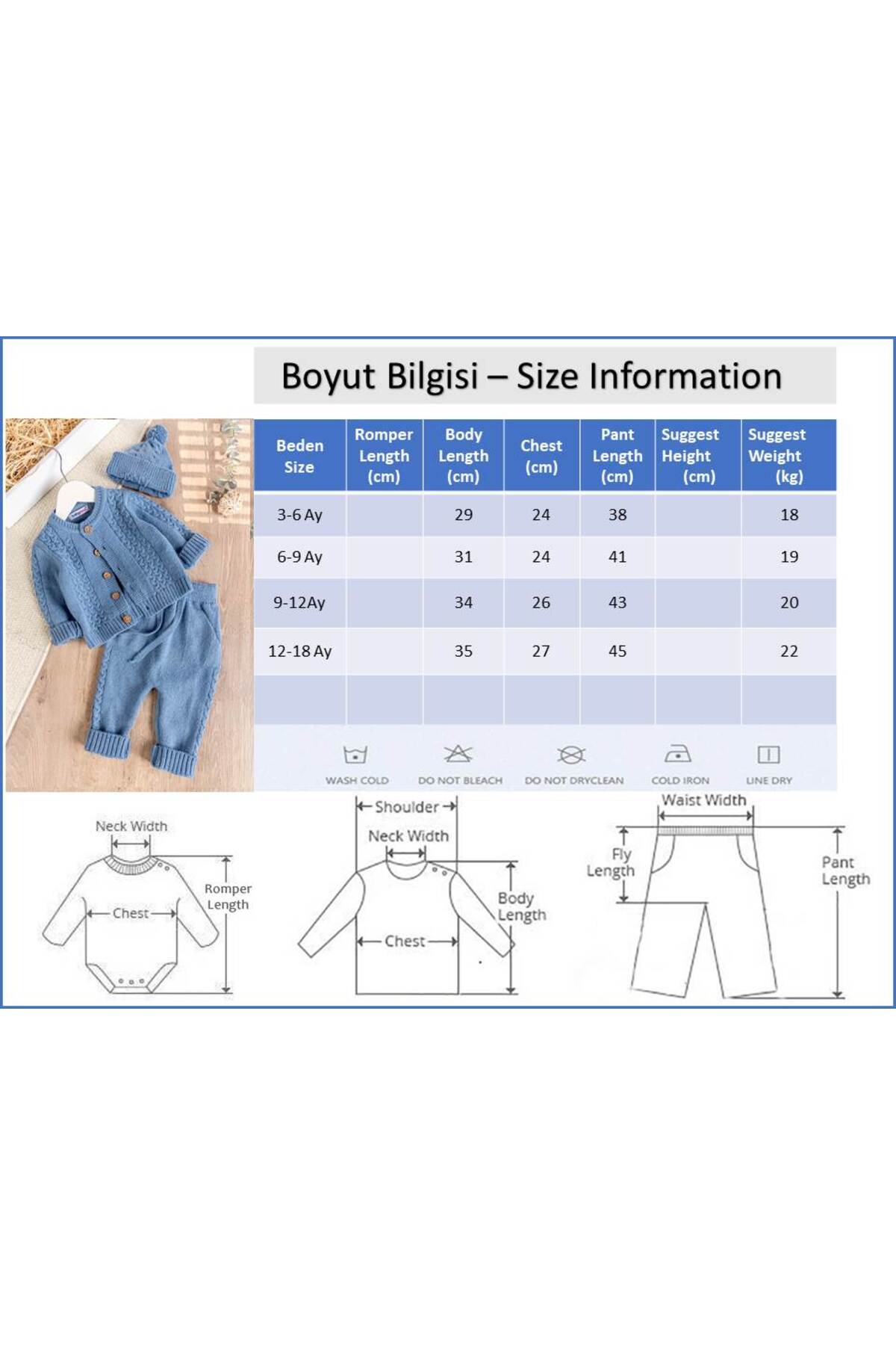 Babymod Bereli Triko Hırkalı Kışlık Erkek Bebek Takım Set fotoğrafı 7 (önizleme)