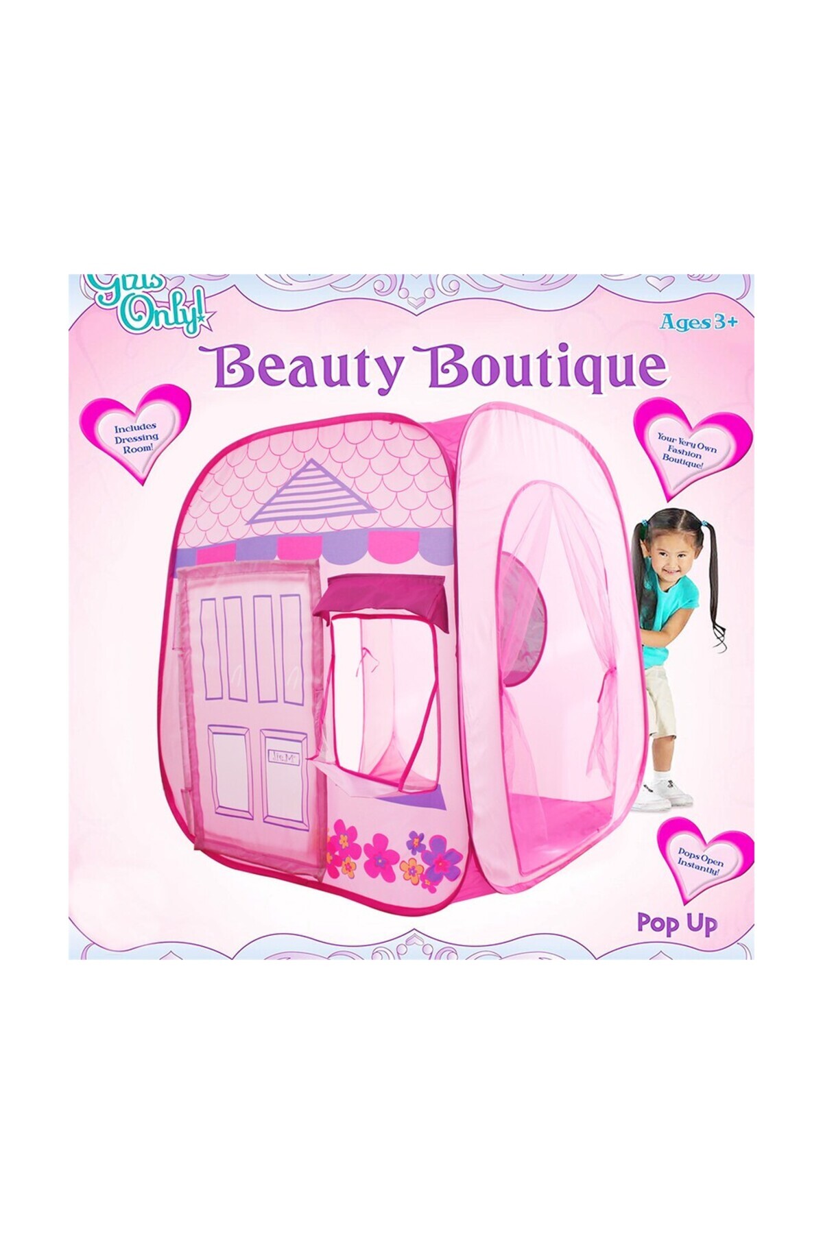 Realx Ev Şeklinde Pencereli Çocuk Oyun Çadırı 92x92x102 Pembe fotoğrafı 5 (önizleme)