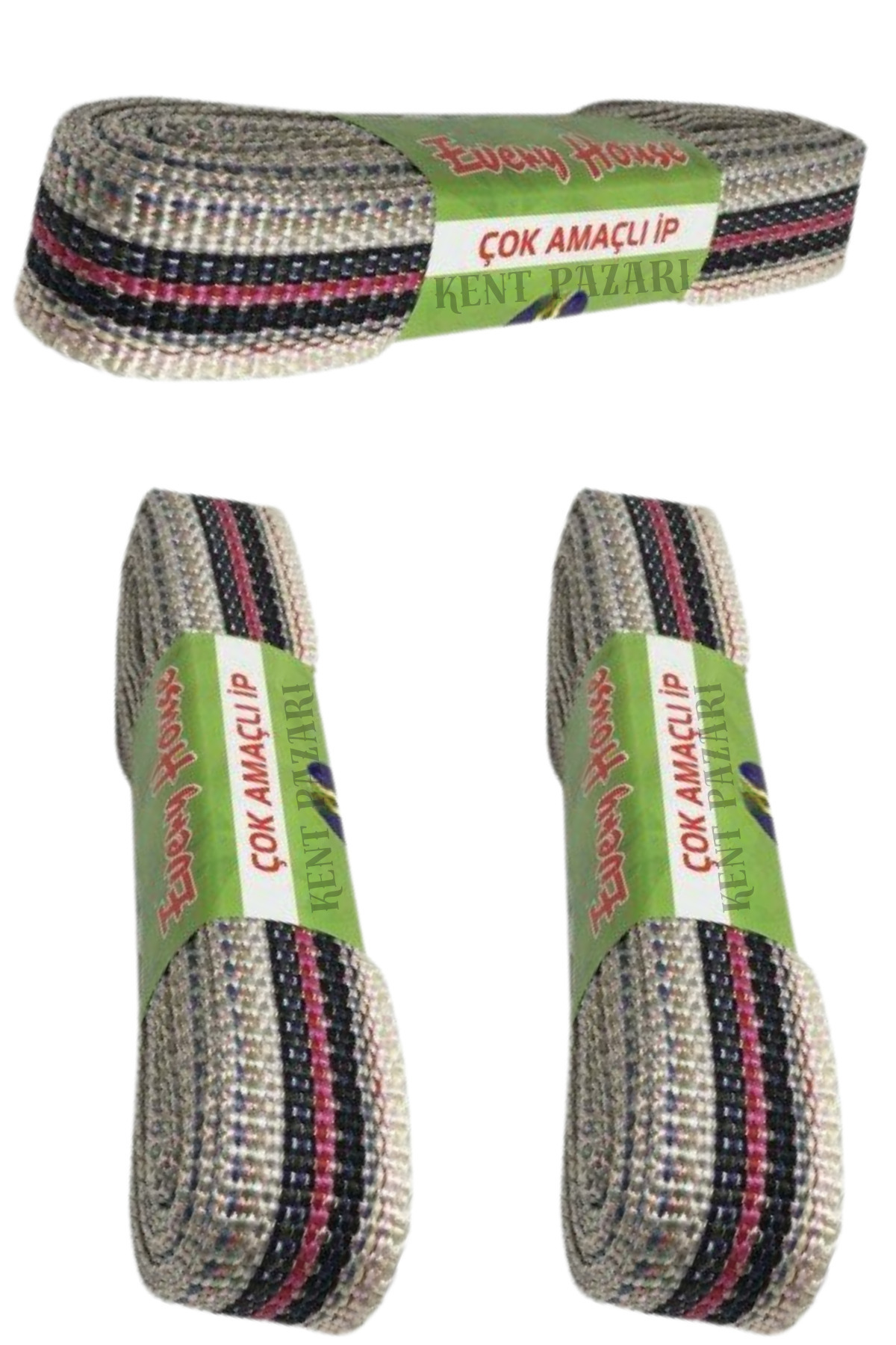 Kent Pazarı Çok Amaçlı Yassı Kolon İp Çamaşır İpi Çekme Halatı 1 Adet Araba Çekme Hamak İpi 10 Metre