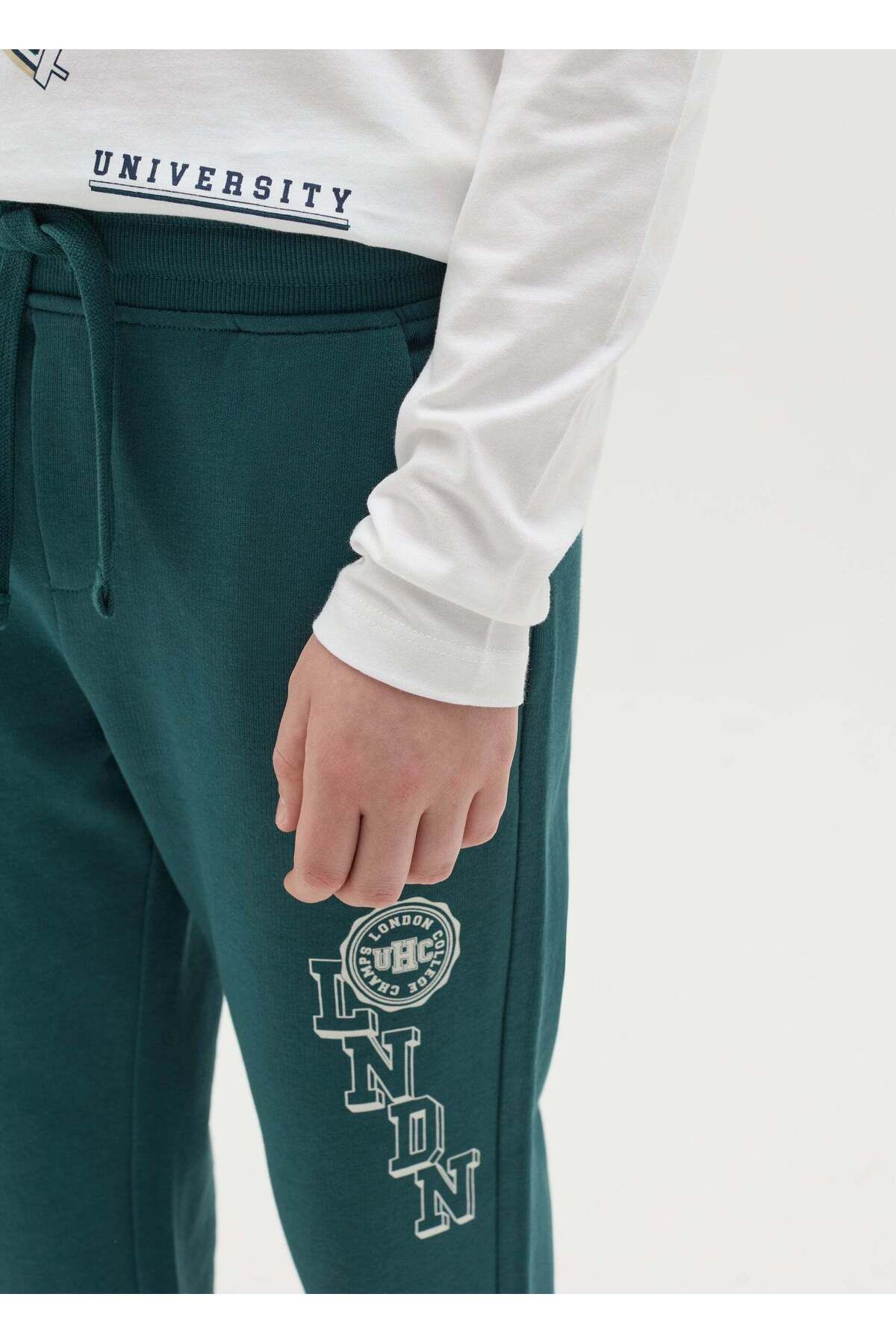 Ovs-Fleece Joggers With Drawstring And Print 3