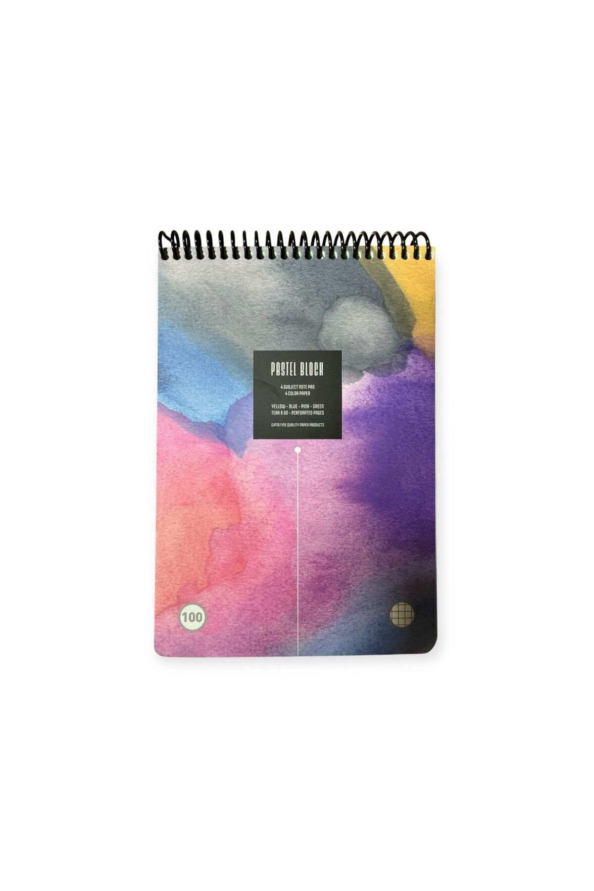 Polin-Pastel Block A5 Notepad, 100 Sheets Checkered, Colorful Design 3