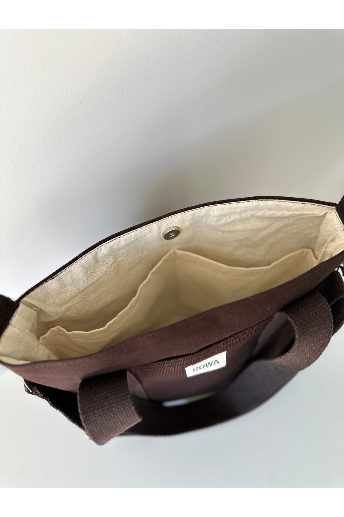 Sowa Collection  3lü Set Çıt Çıtlı Astarlı Kanvas Kadın El ve Omuz Çantası Makyaj Çantası - Görsel 3