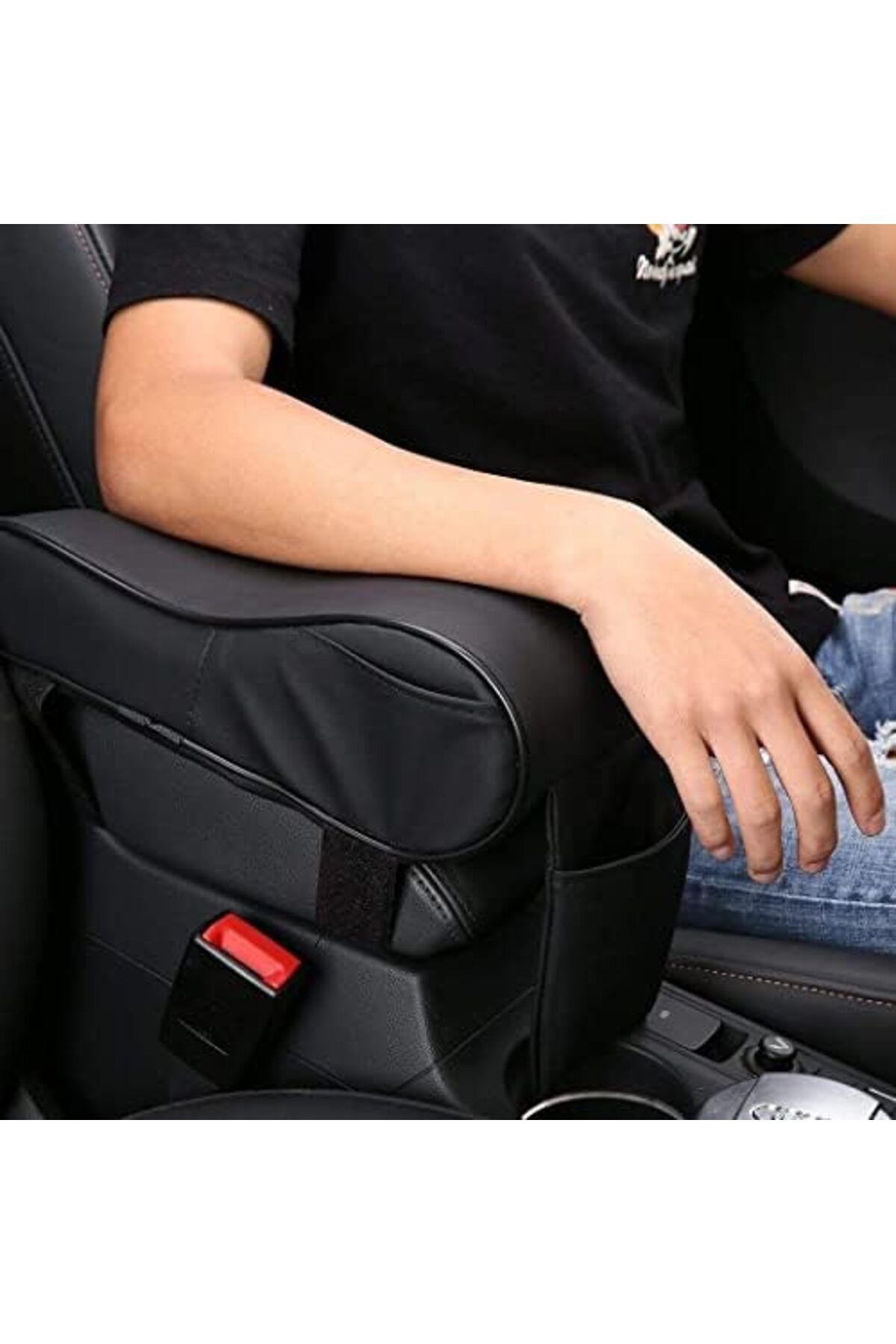 SULFAR-Car Center Console Armrest Thick Cushion, Memory Foam Auto Seat Arm Rest Extender Arm Rest Pi 4