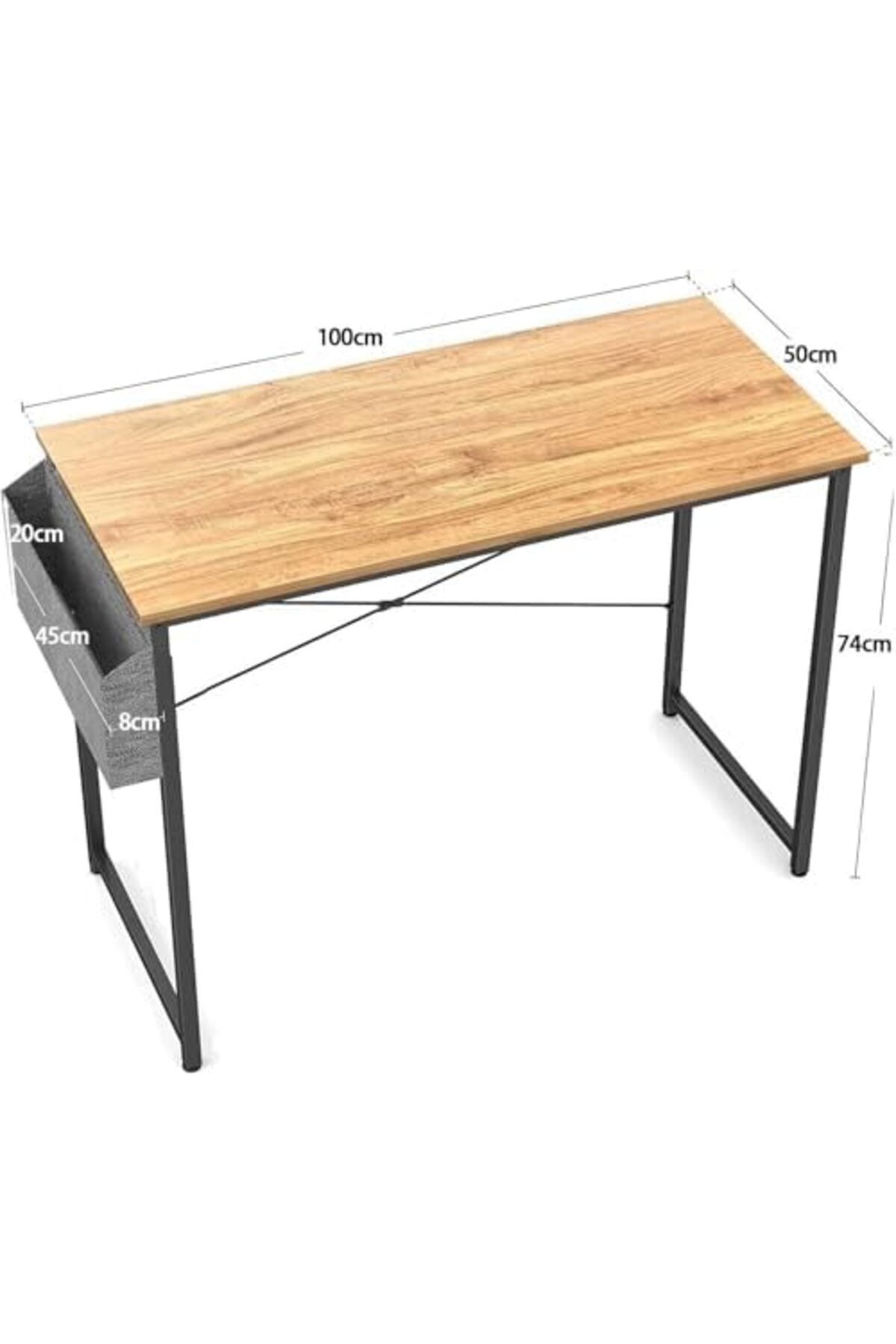 GENERAL-Small home computer desk with storage bag and hook, writing desk for studying and home office 3