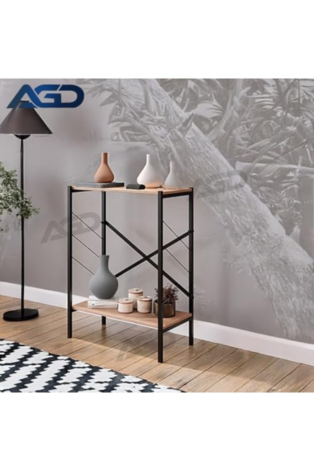 AGD-Coffee Corner, Side Table, 3 Multipurpose Shelves to Display and Organize Your Needs - Wooden 5